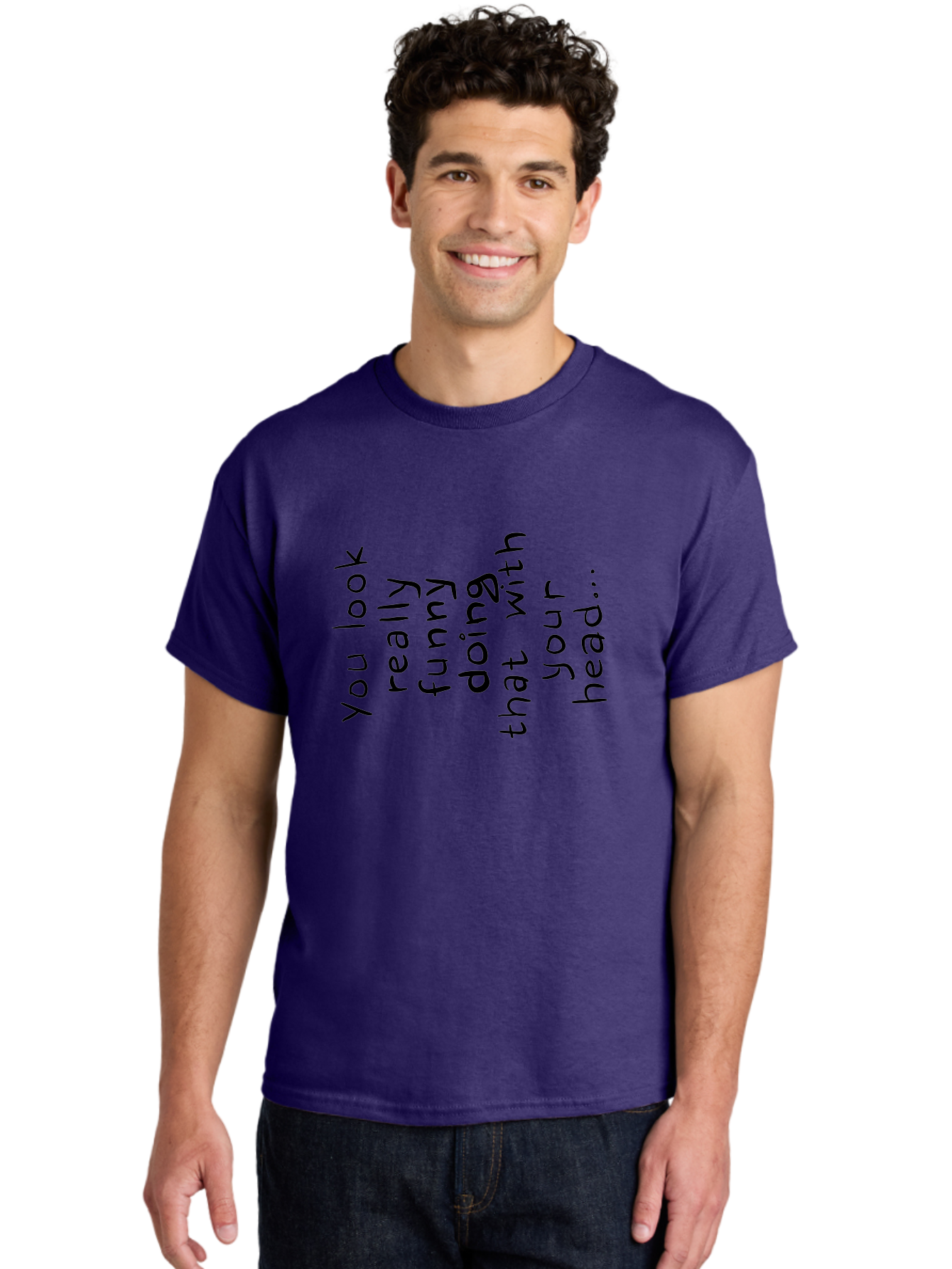 You-Look-Really-Funny Men'S Graphic Tee, 100% Cotton, Comfortable Casual Summer Wear, Machine Washable, Funny Quote, Humorous Saying, Quirky Phrase, Playful Humor, Amusing Text, Clever Quip, Witty Remark -  Aaa150