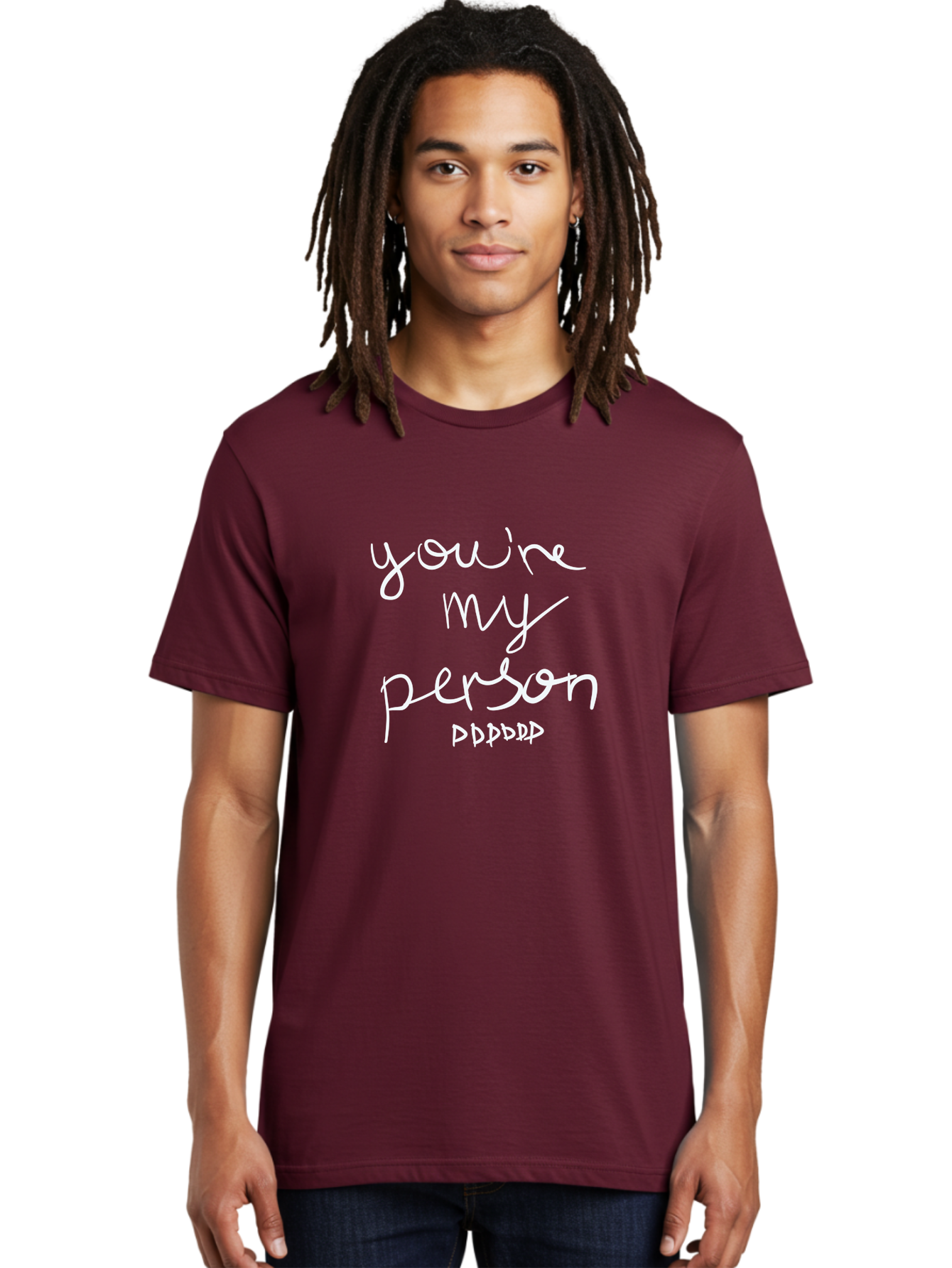 You-Re-My-Person Men'S Graphic Tee, 100% Cotton, Comfortable Casual Summer Wear, Machine Washable, Inspirational Quote, Love Message, Heartwarming Phrase, Friendship Bond, You'Re My Person, Sentimental Words -  Aaa151