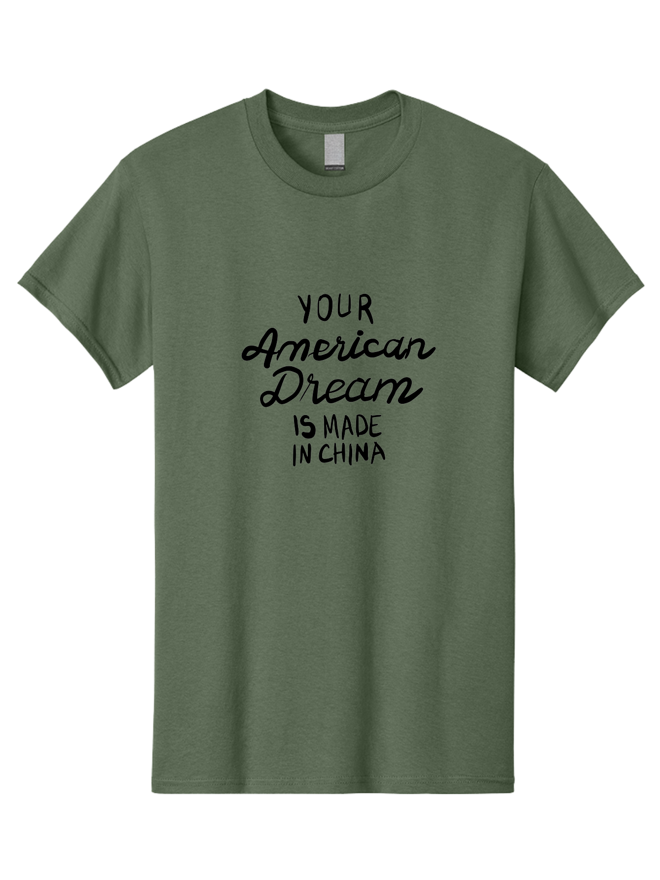 Your-American-Dream-Is-Made-In-China Men'S Graphic Tee, 100% Cotton, Comfortable Casual Summer Wear, Machine Washable, Globalization, Made In China, American Dream, Consumerism, Outsourcing, Product Manufacturing, International Trade, -  Aaa152