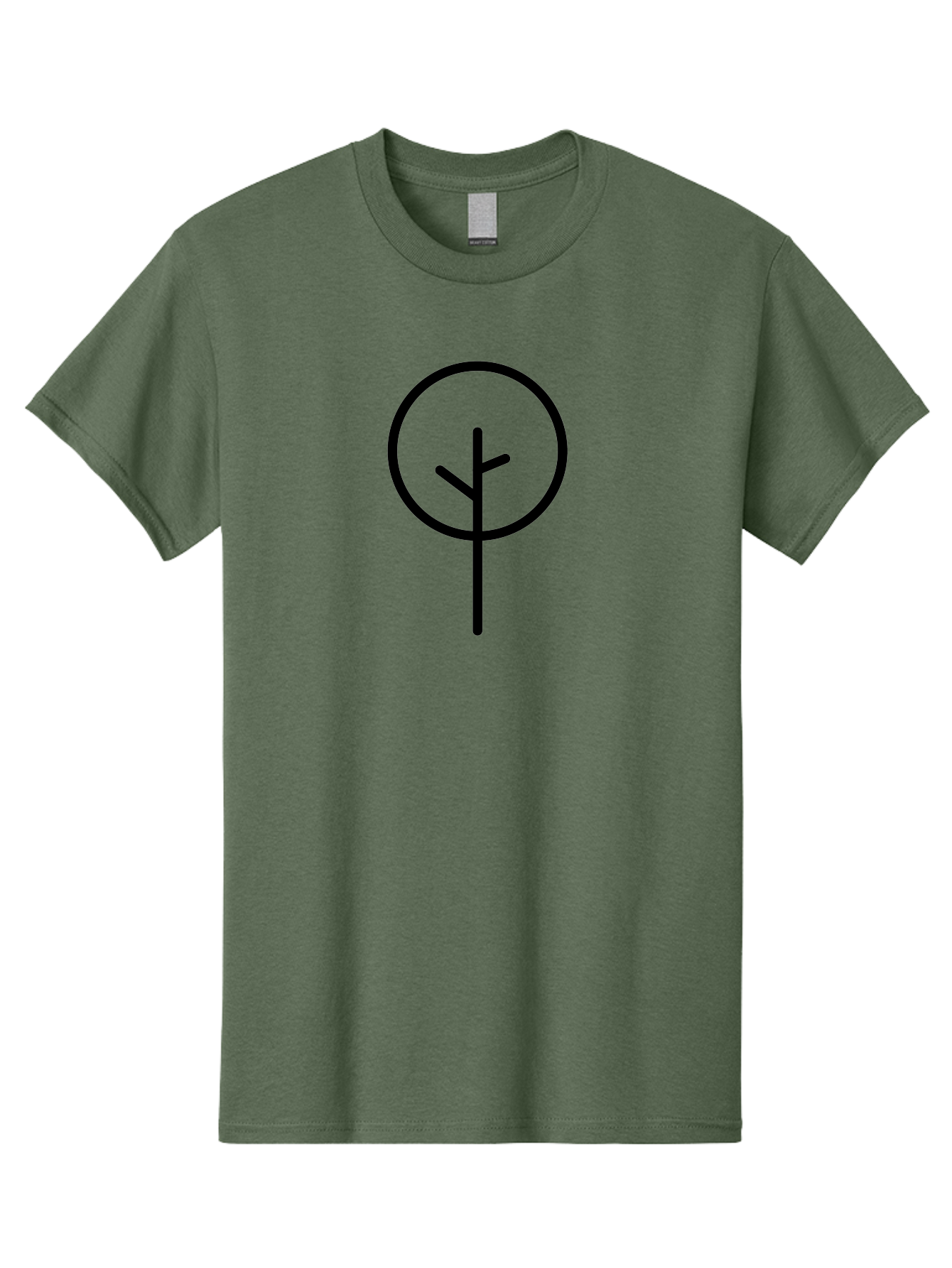 Algiz-1 Men'S Graphic Tee, 100% Cotton, Comfortable Casual Summer Wear, Machine Washable, Algiz Rune, Norse Symbol, Protection Charm, Ancient Writing, Mystical Sign, Spiritual Protection, Esoteric Art -  Aaa155