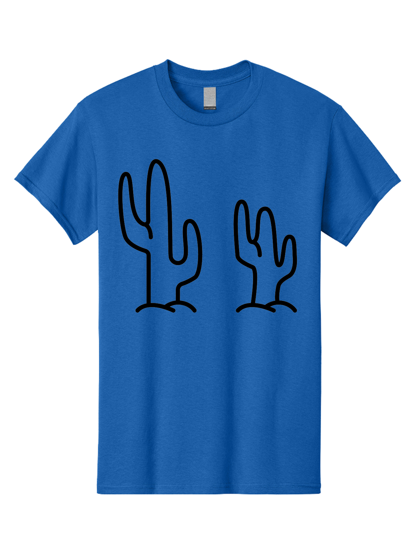 Cacti Men'S Graphic Tee, 100% Cotton, Comfortable Casual Summer Wear, Machine Washable, Cacti, Cactus Graphics, Simple Illustrations, Minimalist Design, Hand Drawn Art, Desert Plants, Outline Drawings, Black Lines -  Aaa160