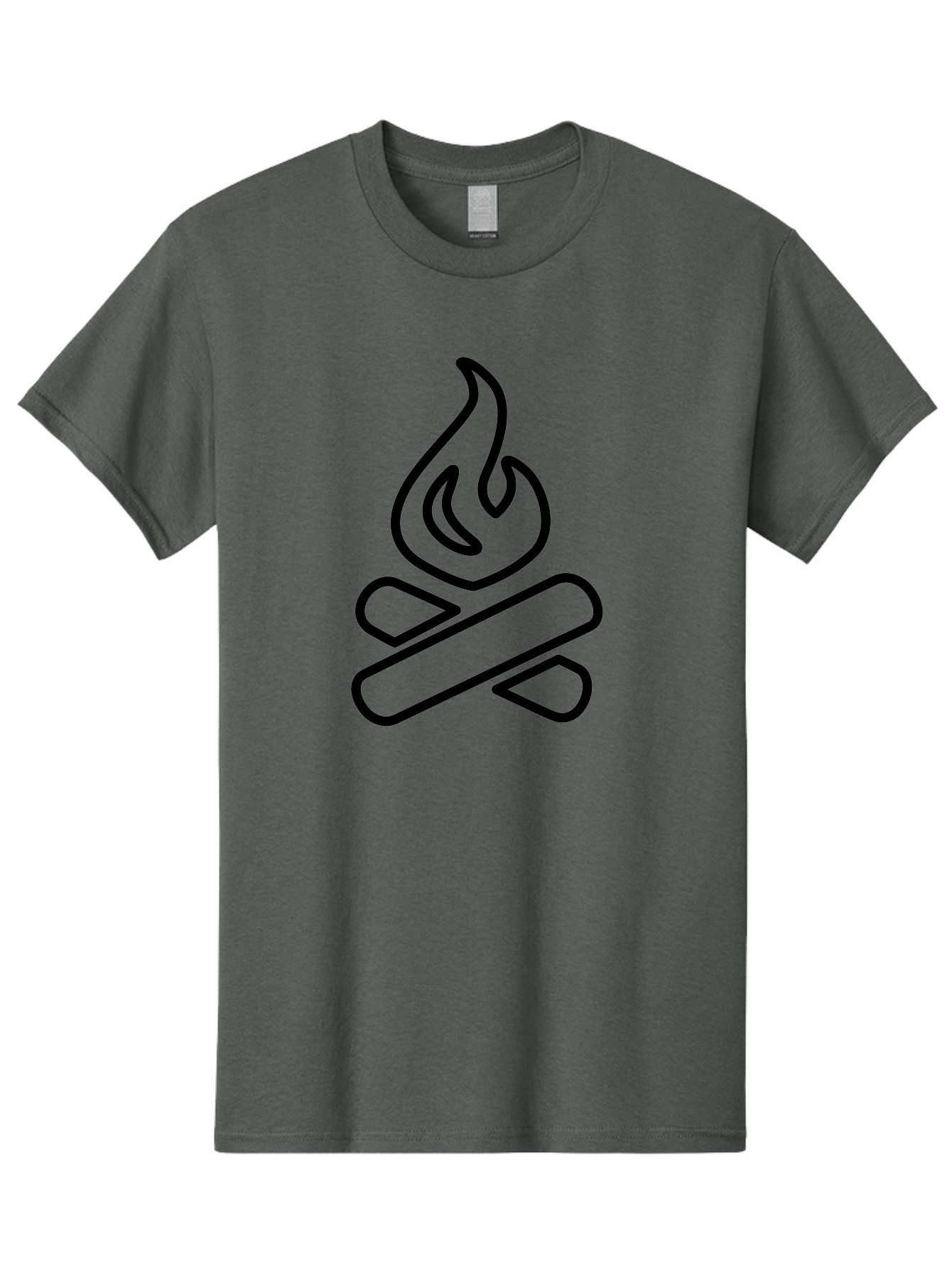 Campfire-1 Men'S Graphic Tee, 100% Cotton, Comfortable Casual Summer Wear, Machine Washable, Campfire Icon, Black Outline, Simple Design, Minimalist Art, Camping Symbol, Outdoor Adventure, Wilderness, Fire Pit, Bonfire -  Aaa161