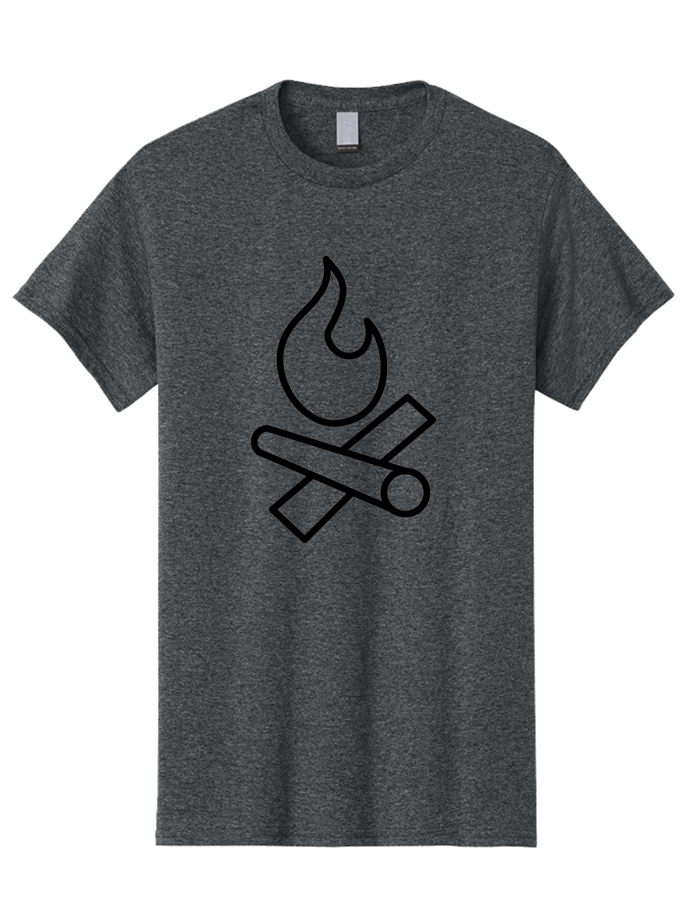 Campfire-3 Men'S Graphic Tee, 100% Cotton, Comfortable Casual Summer Wear, Machine Washable, Camping Symbol, Campfire Icon, Fire Pit, Outdoor Adventure, Wilderness Survival, Crossing Logs, Flame Graphic, Simple Illustration -  Aaa163