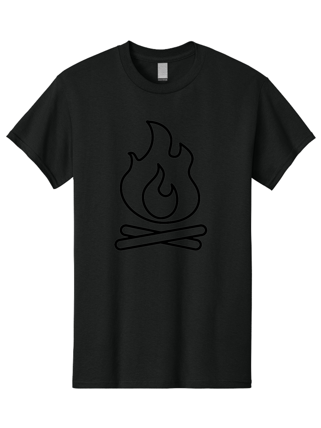 Campfire-4 Men'S Graphic Tee, 100% Cotton, Comfortable Casual Summer Wear, Machine Washable, Campfire Illustration, Outdoor Adventure, Camping Symbol, Wilderness Theme, Fire Icon, Simple Design, Bold Lines, Flames, Logs -  Aaa164