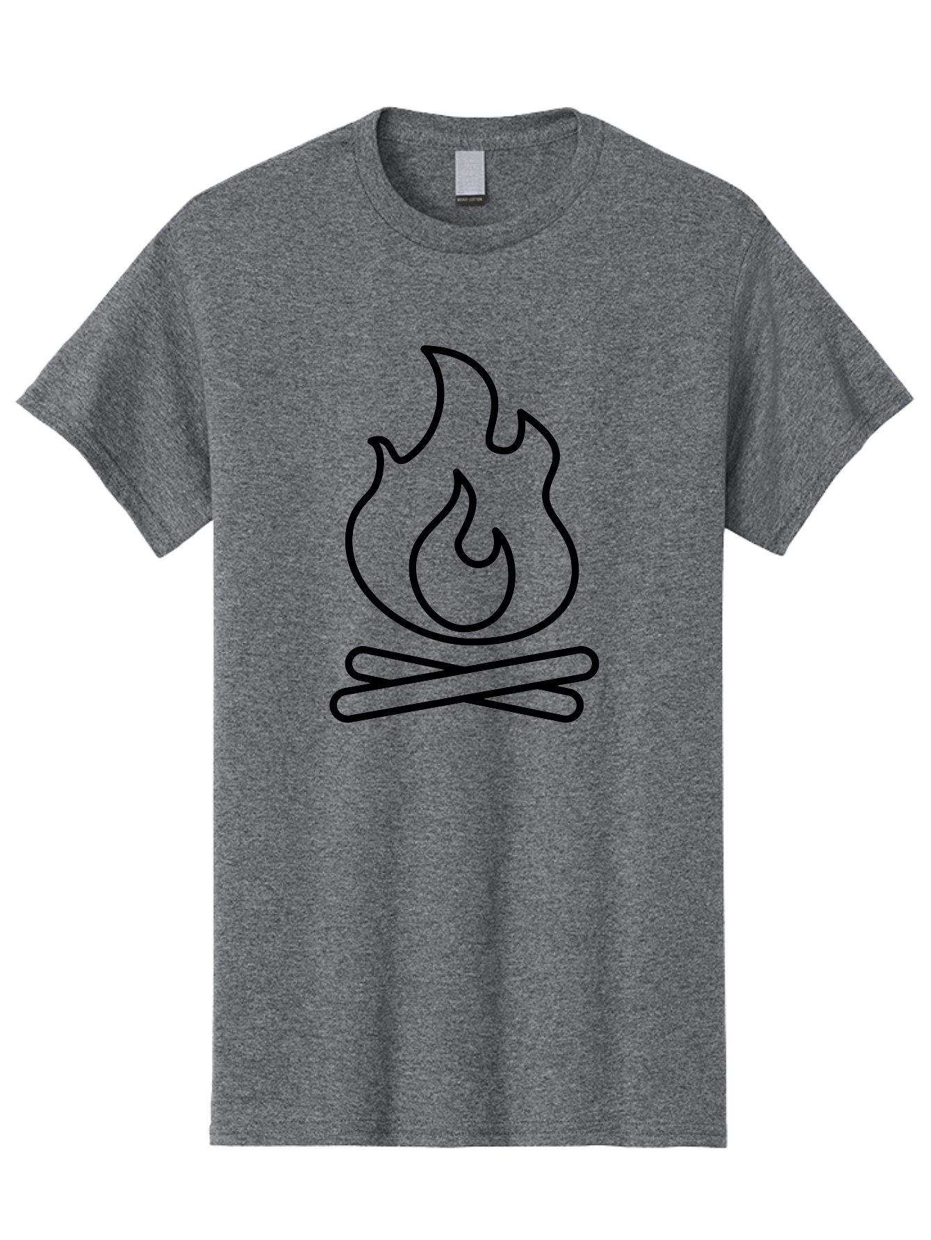 Campfire-4 Men'S Graphic Tee, 100% Cotton, Comfortable Casual Summer Wear, Machine Washable, Campfire Illustration, Outdoor Adventure, Camping Symbol, Wilderness Theme, Fire Icon, Simple Design, Bold Lines, Flames, Logs -  Aaa164