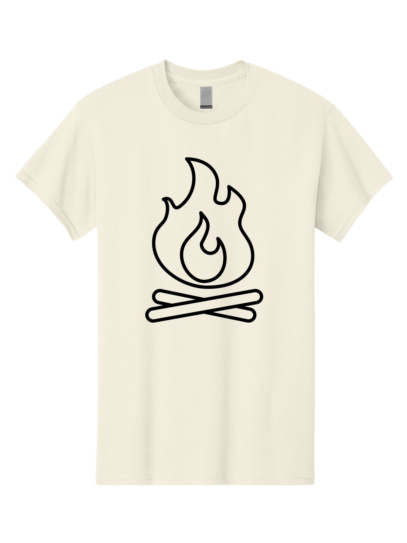 Campfire-4 Men'S Graphic Tee, 100% Cotton, Comfortable Casual Summer Wear, Machine Washable, Campfire Illustration, Outdoor Adventure, Camping Symbol, Wilderness Theme, Fire Icon, Simple Design, Bold Lines, Flames, Logs -  Aaa164