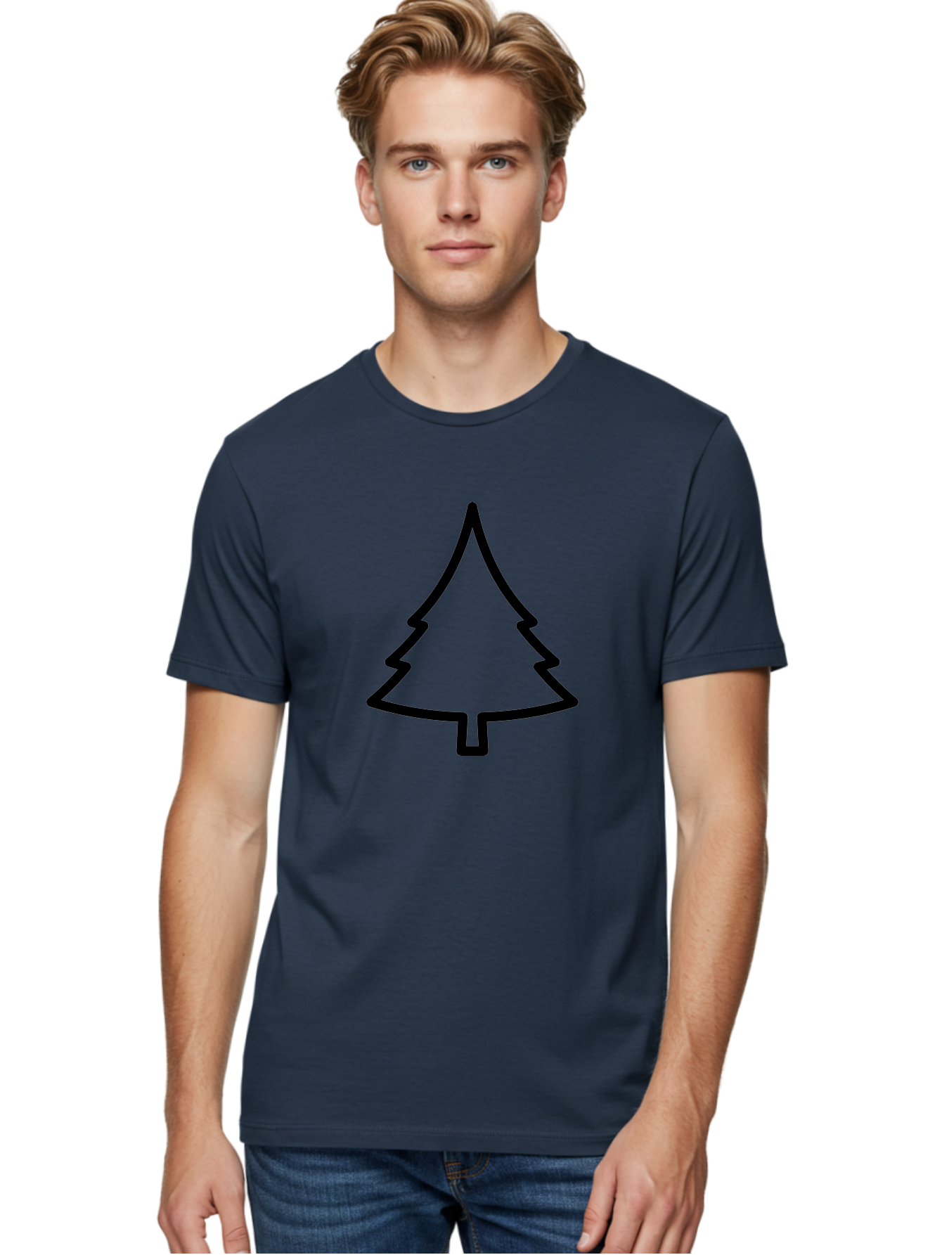 simple christmas tree, minimalist design, festive symbol, holiday icon, black outline, evergreen tree shape
