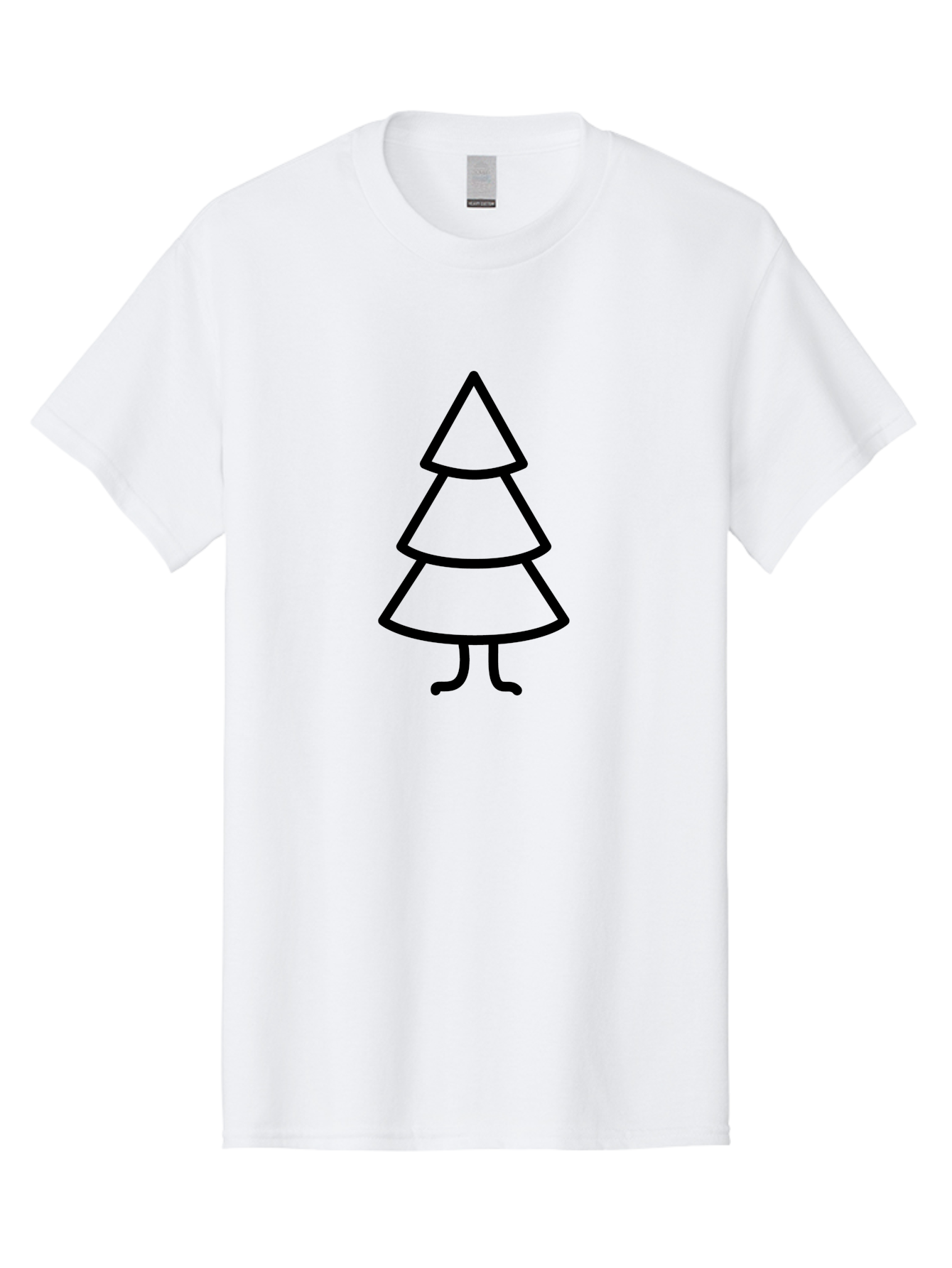 Christmas-Tree-4 Men'S Graphic Tee, 100% Cotton, Comfortable Casual Summer Wear, Machine Washable, Simple Christmas Tree, Cartoon Christmas Tree, Christmas Illustration, Minimalist Christmas, Christmas Symbol, Festive Icon, Holiday Graphic, -  Aaa173