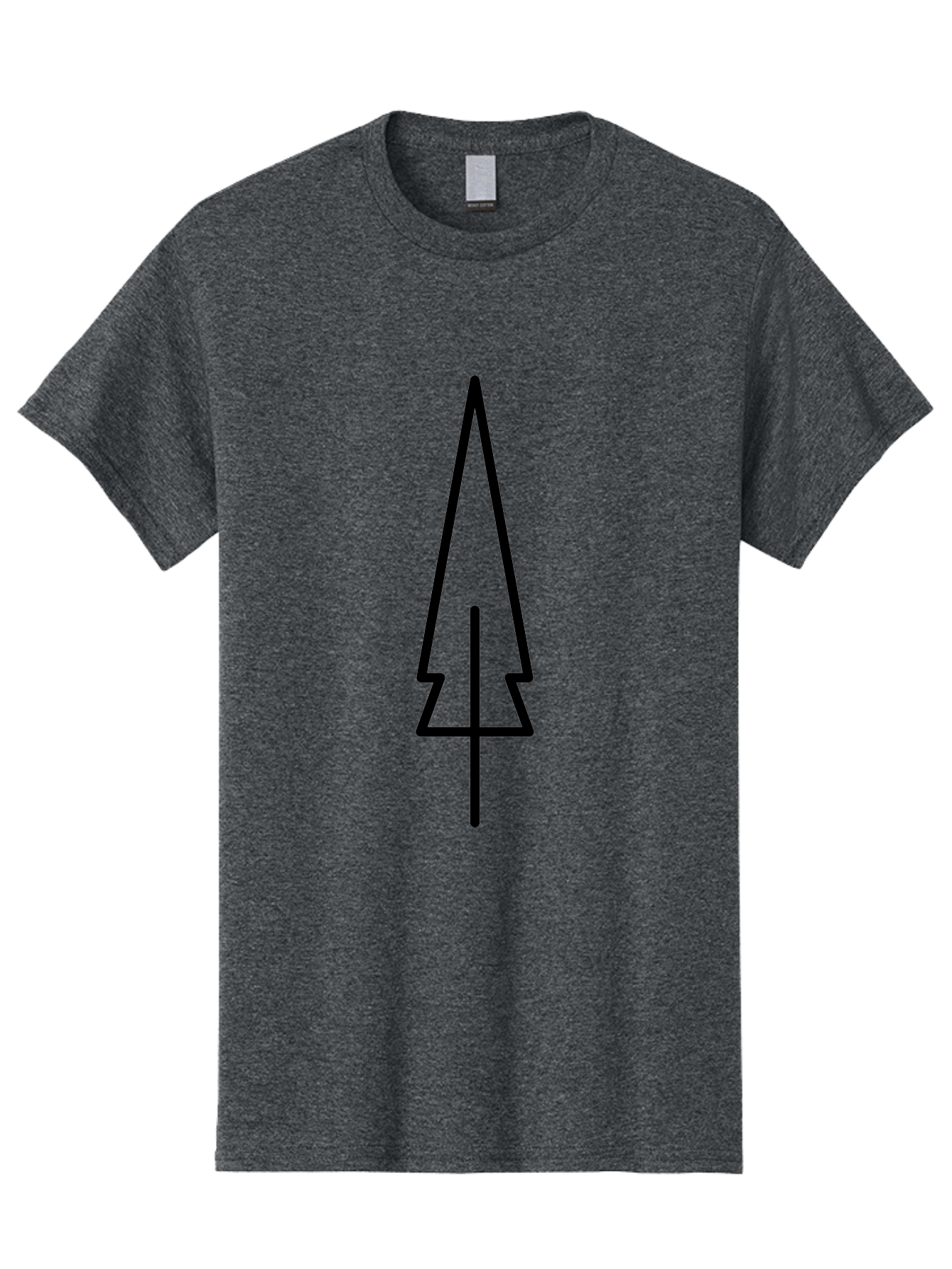 Christmas-Tree-5 Men'S Graphic Tee, 100% Cotton, Comfortable Casual Summer Wear, Machine Washable, Christmas Tree Outline, Festive Symbol, Holiday Icon, Minimalist Design, Black Silhouette, Simple Christmas Graphic, Winter Symbol -  Aaa174