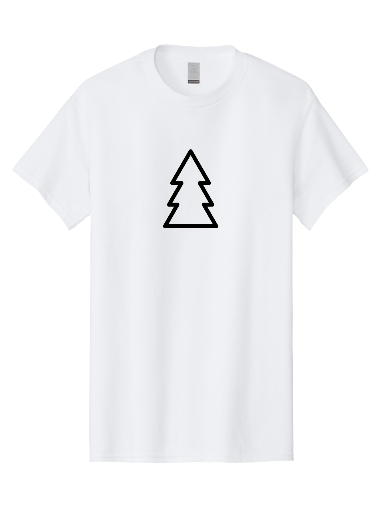 Christmas-Tree-Icon Men'S Graphic Tee, 100% Cotton, Comfortable Casual Summer Wear, Machine Washable, Christmas Tree, Holiday Symbol, Festive Decoration, Minimalist Design, Simple Icon, Evergreen Tree, Seasonal Graphics, -  Aaa175