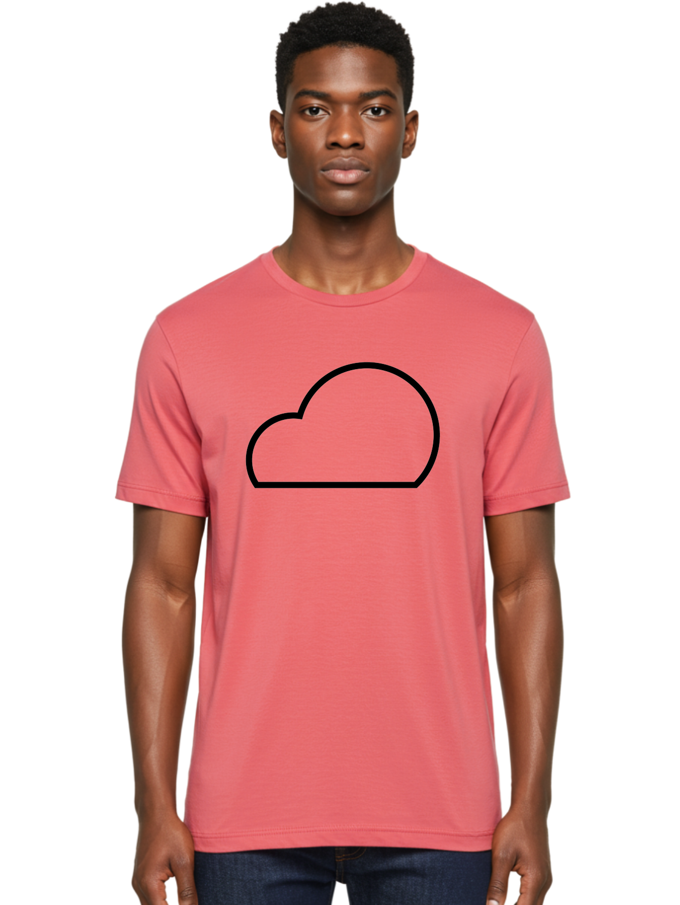 Cloud-1 Men'S Graphic Tee, 100% Cotton, Comfortable Casual Summer Wear, Machine Washable, Cloud Shape, Minimalist Design, Simple Graphics, Outline Style, Modern Icon, Weather Symbol, Abstract Shape -  Aaa177