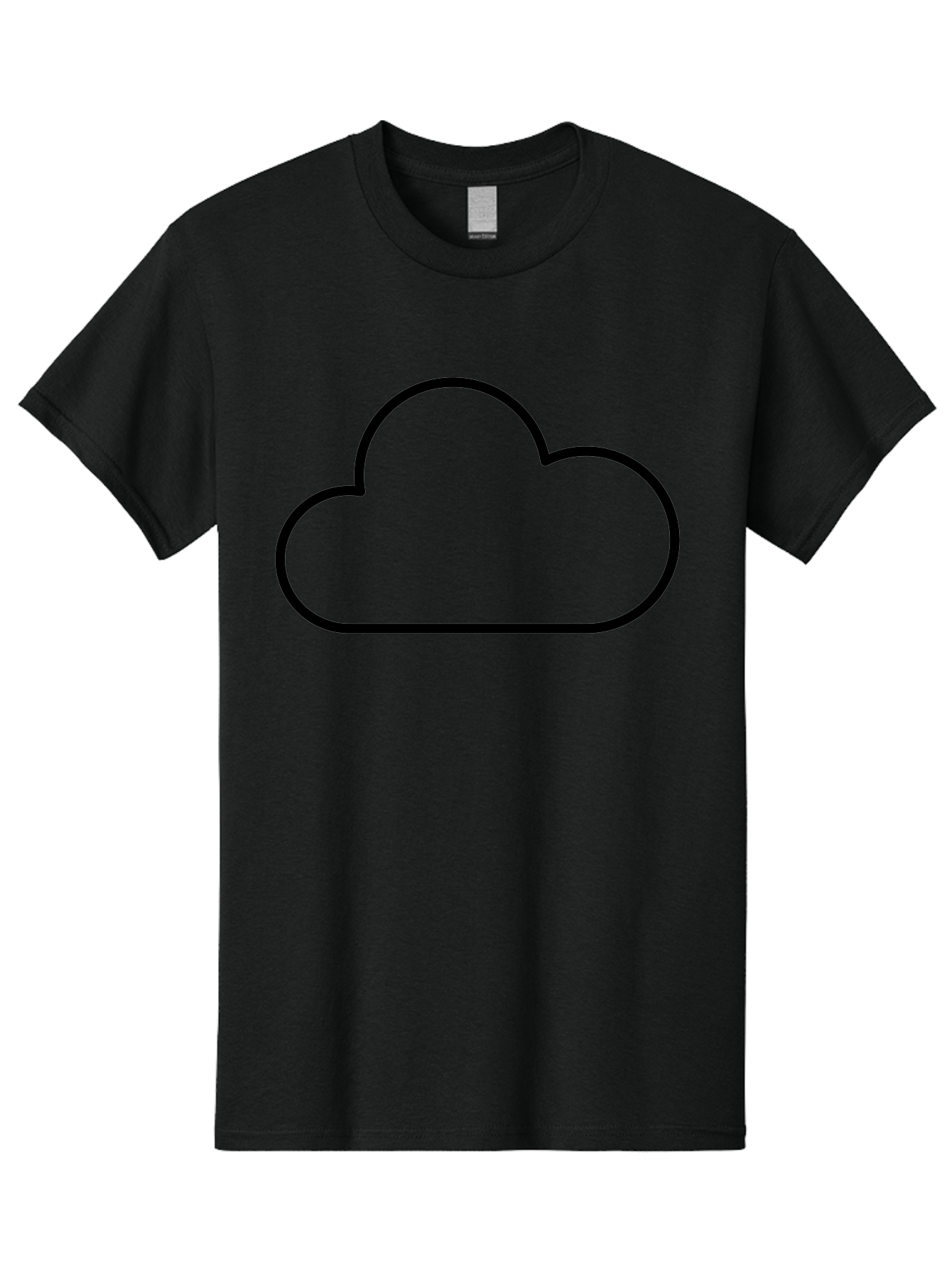 Cloud-2 Men'S Graphic Tee, 100% Cotton, Comfortable Casual Summer Wear, Machine Washable, Simple Cloud Icon, Cloud Computing, Digital Storage, Minimalist Design, Black Outline, Cloud Technology -  Aaa178