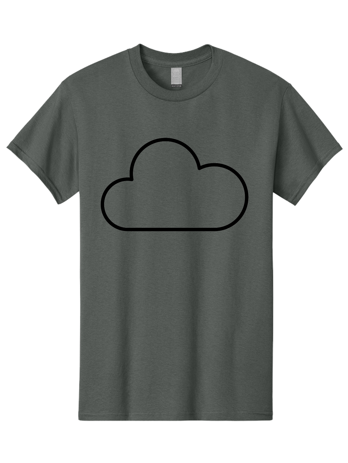 Cloud-2 Men'S Graphic Tee, 100% Cotton, Comfortable Casual Summer Wear, Machine Washable, Simple Cloud Icon, Cloud Computing, Digital Storage, Minimalist Design, Black Outline, Cloud Technology -  Aaa178
