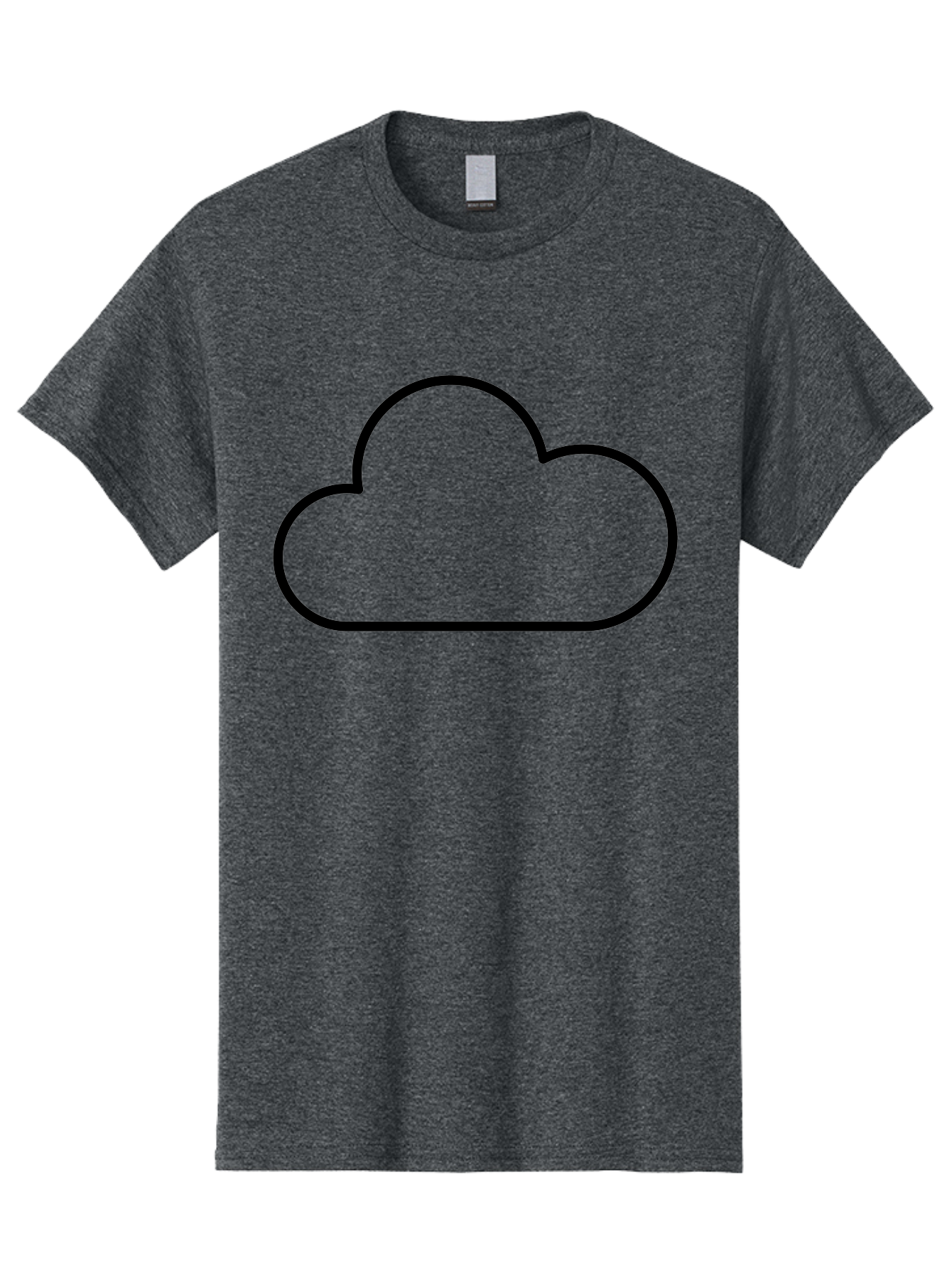 Cloud-2 Men'S Graphic Tee, 100% Cotton, Comfortable Casual Summer Wear, Machine Washable, Simple Cloud Icon, Cloud Computing, Digital Storage, Minimalist Design, Black Outline, Cloud Technology -  Aaa178