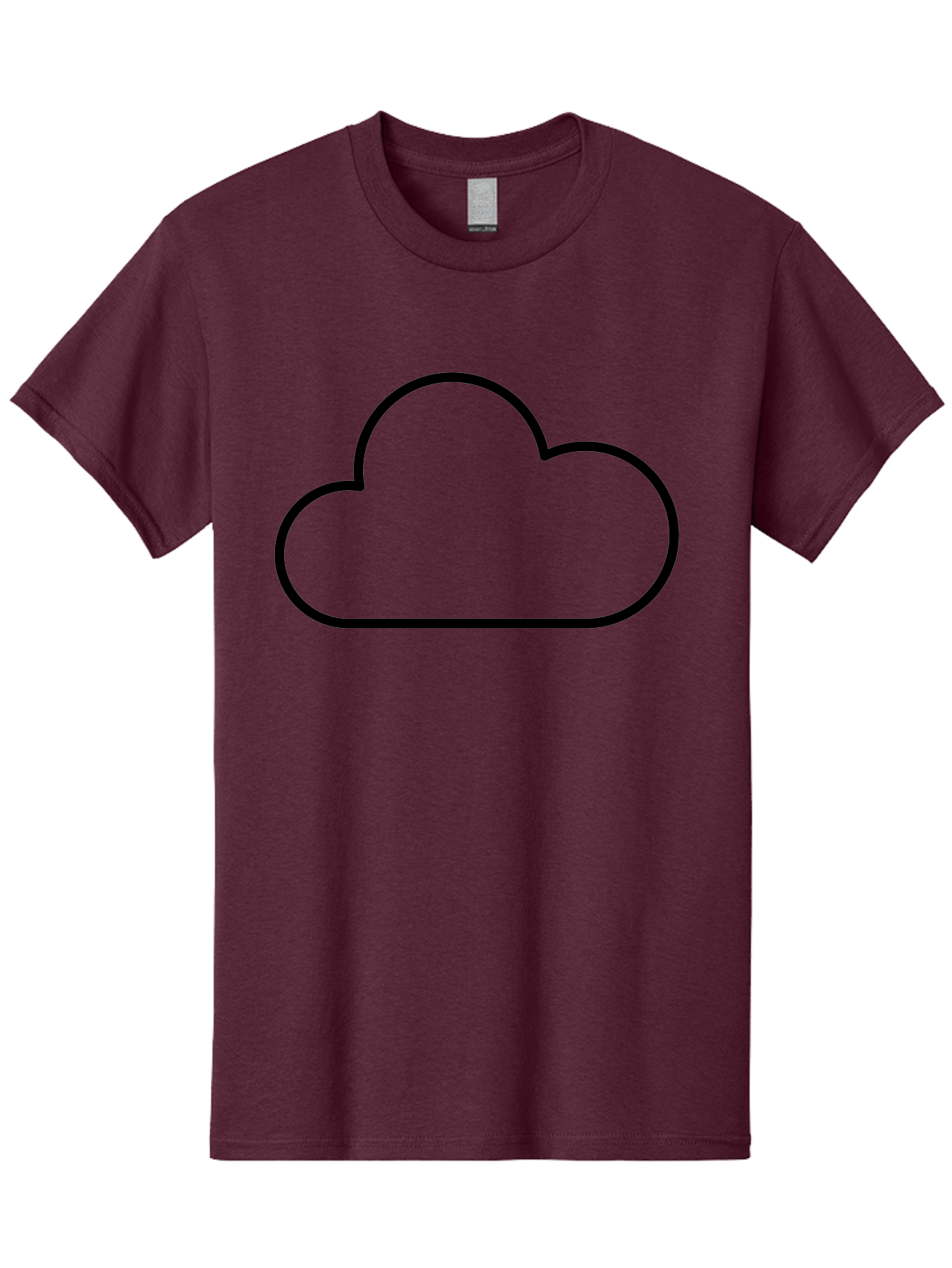 Cloud-2 Men'S Graphic Tee, 100% Cotton, Comfortable Casual Summer Wear, Machine Washable, Simple Cloud Icon, Cloud Computing, Digital Storage, Minimalist Design, Black Outline, Cloud Technology -  Aaa178
