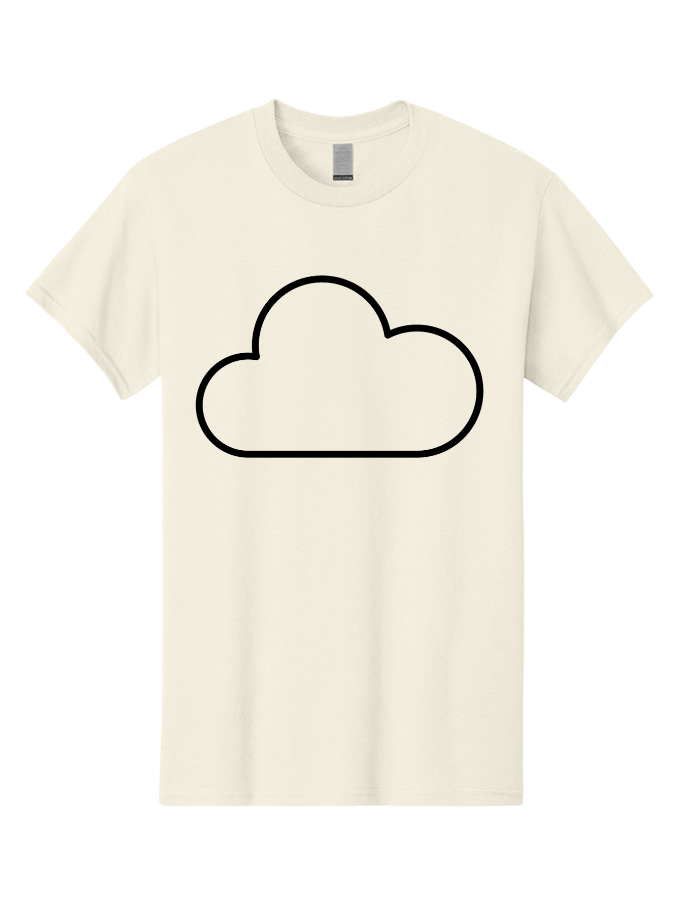 Cloud-2 Men'S Graphic Tee, 100% Cotton, Comfortable Casual Summer Wear, Machine Washable, Simple Cloud Icon, Cloud Computing, Digital Storage, Minimalist Design, Black Outline, Cloud Technology -  Aaa178