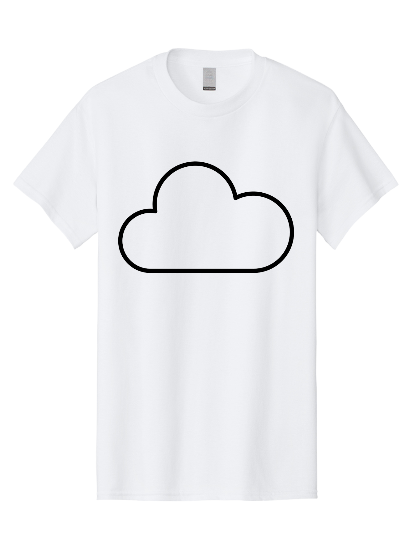 Cloud-2 Men'S Graphic Tee, 100% Cotton, Comfortable Casual Summer Wear, Machine Washable, Simple Cloud Icon, Cloud Computing, Digital Storage, Minimalist Design, Black Outline, Cloud Technology -  Aaa178