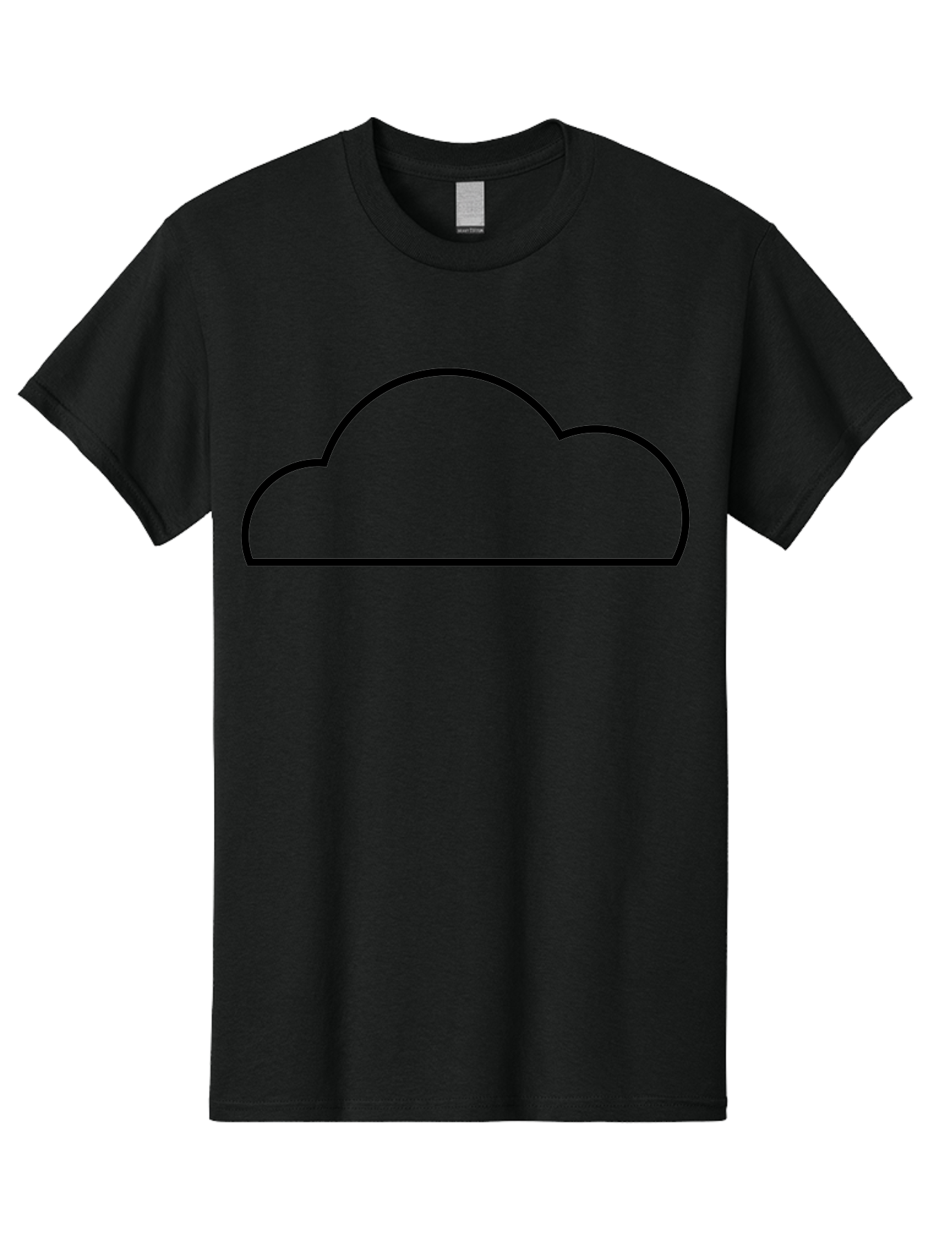 Cloud Men'S Graphic Tee, 100% Cotton, Comfortable Casual Summer Wear, Machine Washable, Cloud Icon, Simple Design, Minimalist Art, Black Outline, Cloud Computing, Abstract Shape, Modern Graphics -  Aaa179