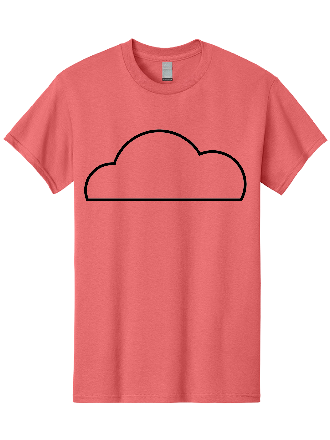 Cloud Men'S Graphic Tee, 100% Cotton, Comfortable Casual Summer Wear, Machine Washable, Cloud Icon, Simple Design, Minimalist Art, Black Outline, Cloud Computing, Abstract Shape, Modern Graphics -  Aaa179