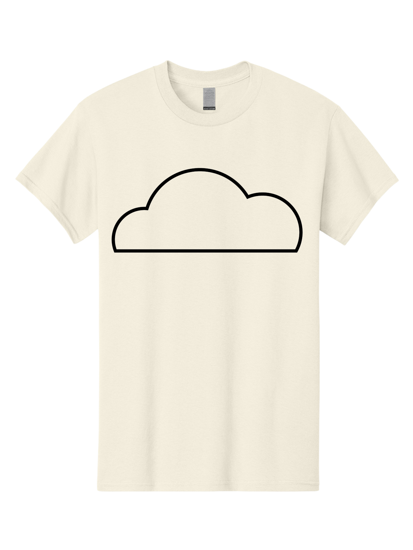Cloud Men'S Graphic Tee, 100% Cotton, Comfortable Casual Summer Wear, Machine Washable, Cloud Icon, Simple Design, Minimalist Art, Black Outline, Cloud Computing, Abstract Shape, Modern Graphics -  Aaa179