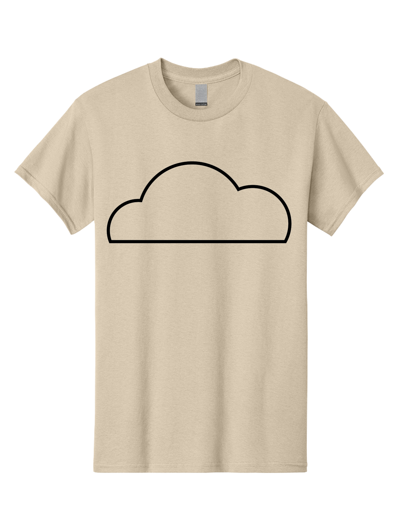 Cloud Men'S Graphic Tee, 100% Cotton, Comfortable Casual Summer Wear, Machine Washable, Cloud Icon, Simple Design, Minimalist Art, Black Outline, Cloud Computing, Abstract Shape, Modern Graphics -  Aaa179