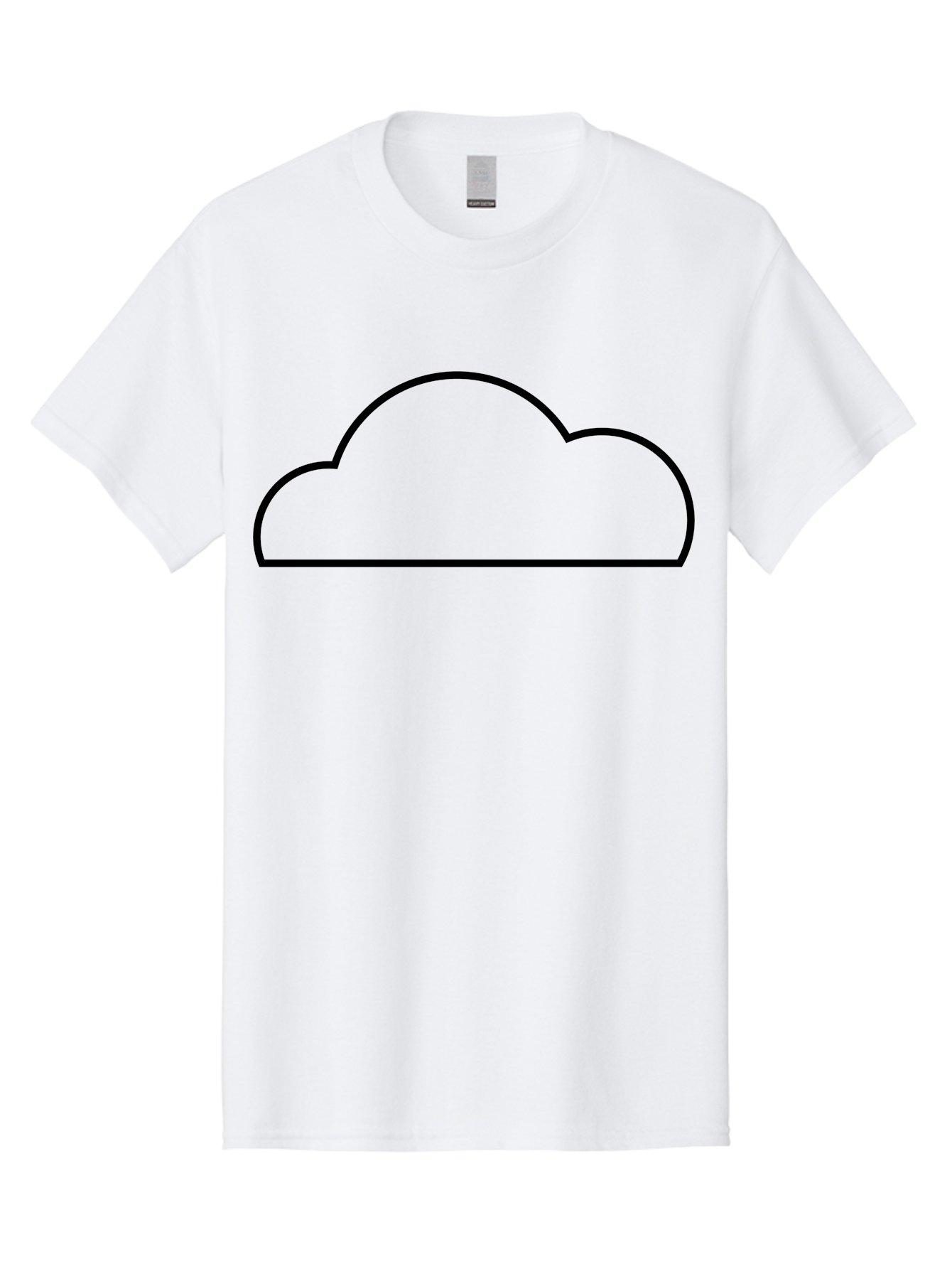Cloud Men'S Graphic Tee, 100% Cotton, Comfortable Casual Summer Wear, Machine Washable, Cloud Icon, Simple Design, Minimalist Art, Black Outline, Cloud Computing, Abstract Shape, Modern Graphics -  Aaa179