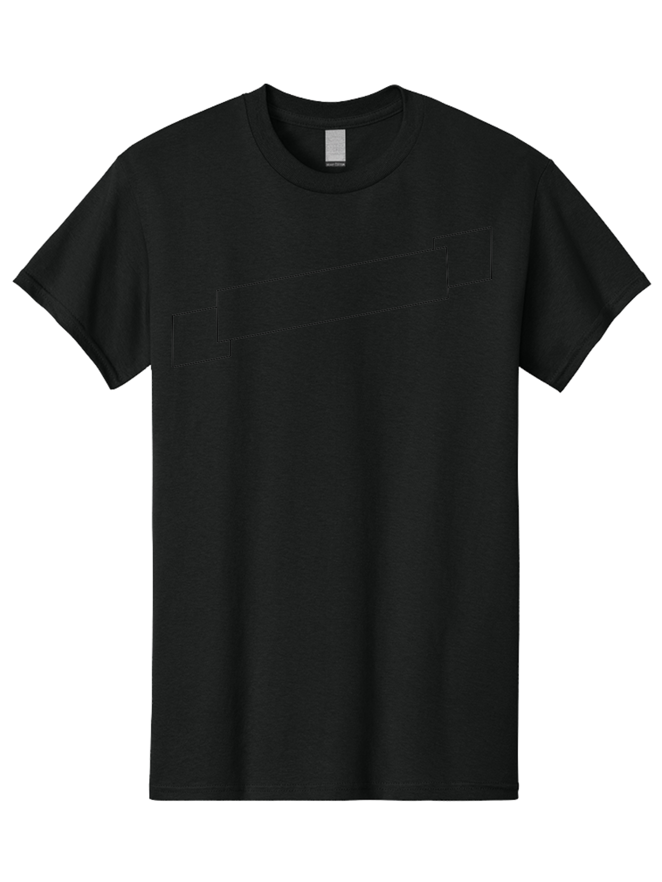Linked-Rectangles Men'S Graphic Tee, 100% Cotton, Comfortable Casual Summer Wear, Machine Washable, Geometric Shapes, Rectangles, Connected Lines, Minimalist Design, Abstract Art, Simple Figures, Black Outline -  Aaa190