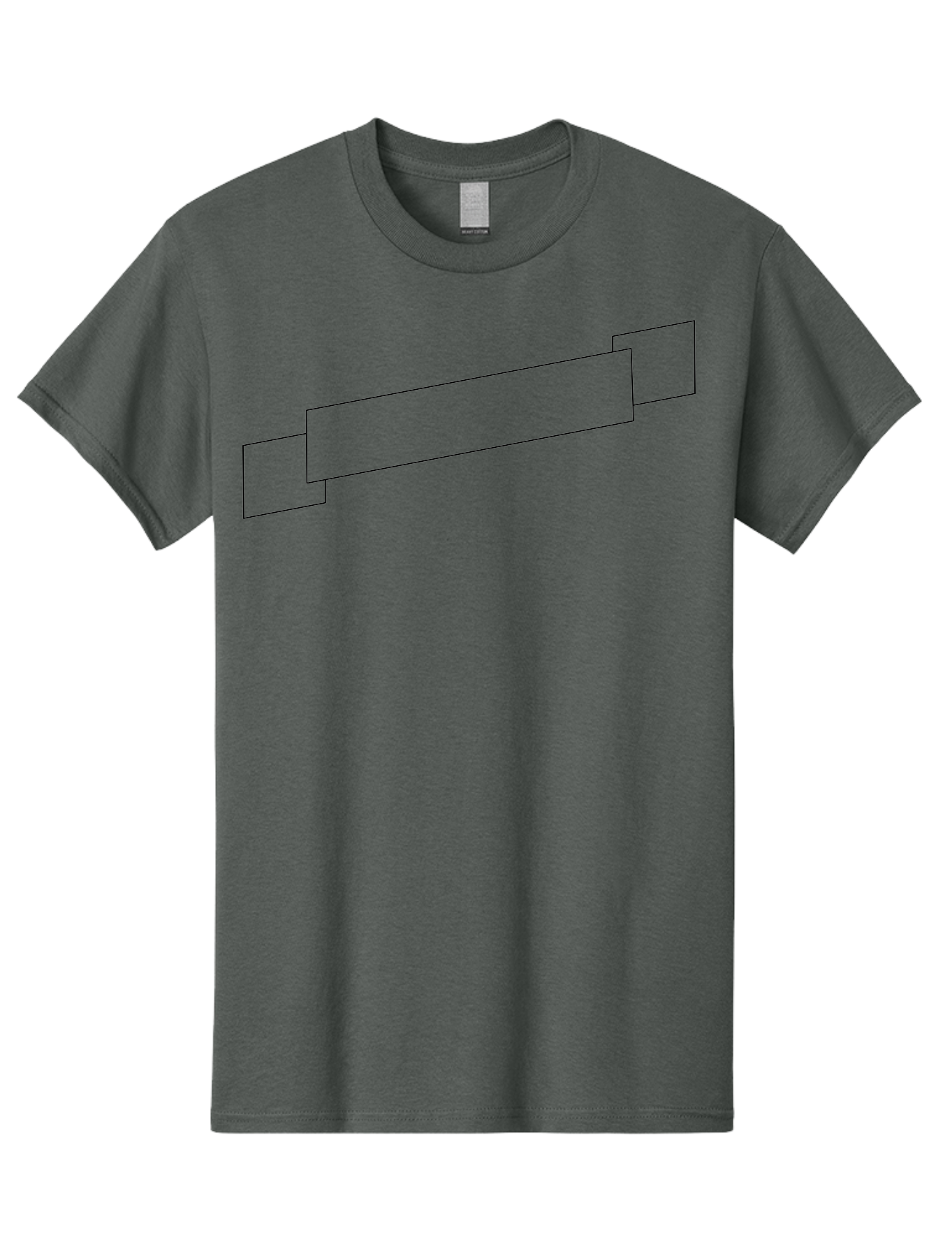 Linked-Rectangles Men'S Graphic Tee, 100% Cotton, Comfortable Casual Summer Wear, Machine Washable, Geometric Shapes, Rectangles, Connected Lines, Minimalist Design, Abstract Art, Simple Figures, Black Outline -  Aaa190