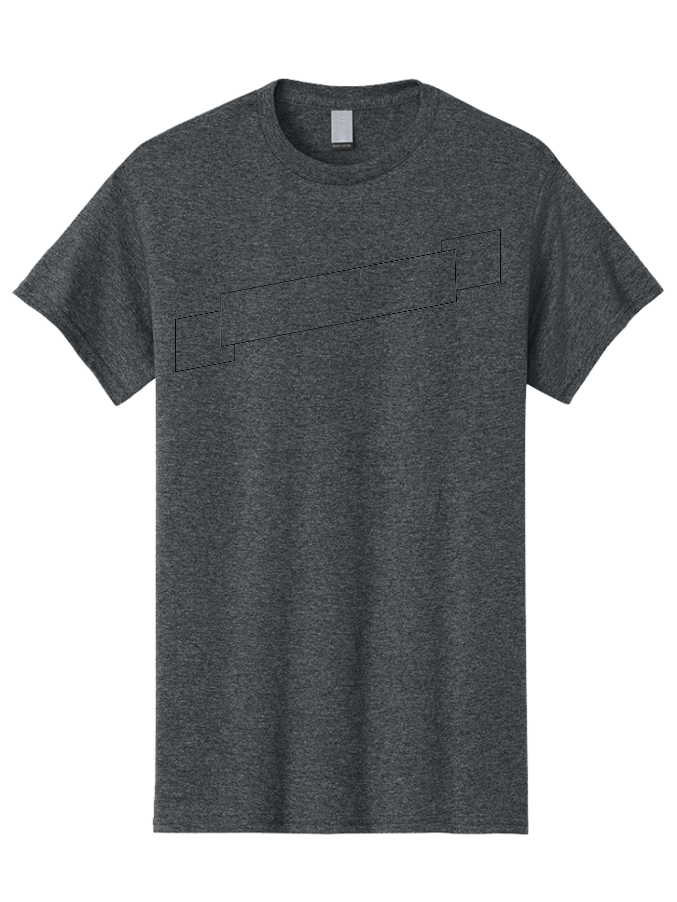 Linked-Rectangles Men'S Graphic Tee, 100% Cotton, Comfortable Casual Summer Wear, Machine Washable, Geometric Shapes, Rectangles, Connected Lines, Minimalist Design, Abstract Art, Simple Figures, Black Outline -  Aaa190