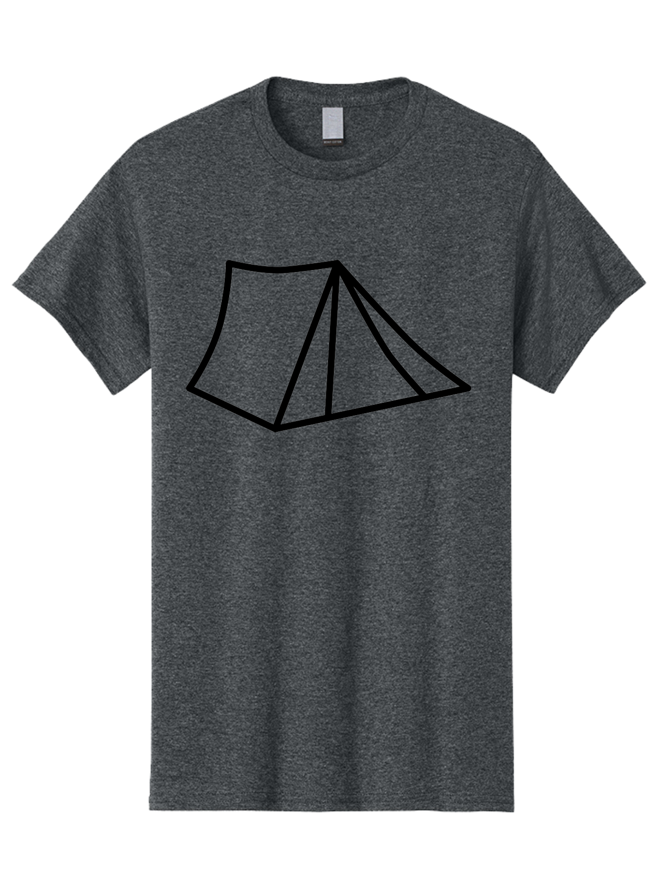 Tent-1 Men'S Graphic Tee, 100% Cotton, Comfortable Casual Summer Wear, Machine Washable, Camping Icon, Simple Tent, Minimalist Design, Black Outline, Outdoor Adventure, Tent Illustration, Camping Symbol, Wilderness Getaway -  Aaa211