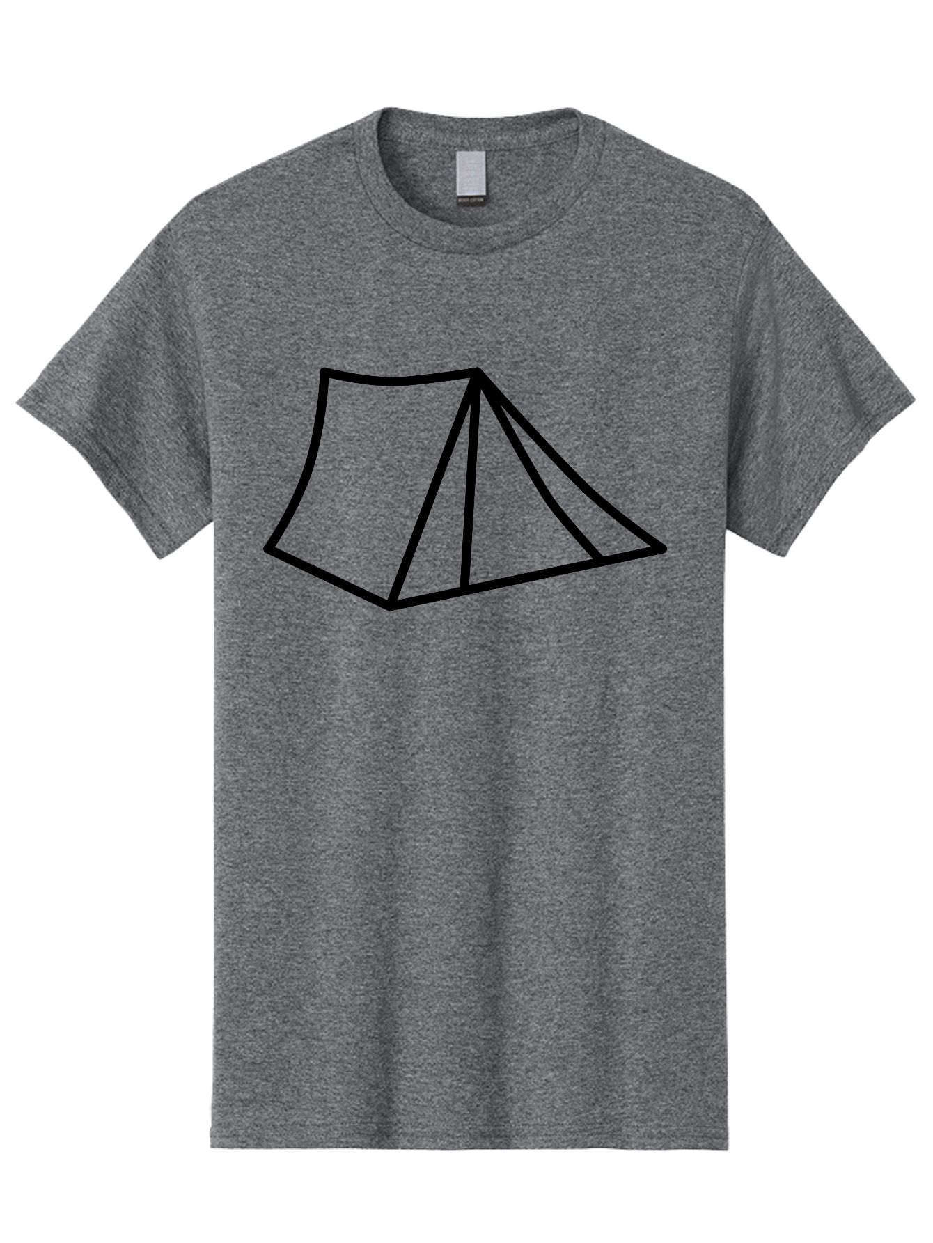 Tent-1 Men'S Graphic Tee, 100% Cotton, Comfortable Casual Summer Wear, Machine Washable, Camping Icon, Simple Tent, Minimalist Design, Black Outline, Outdoor Adventure, Tent Illustration, Camping Symbol, Wilderness Getaway -  Aaa211