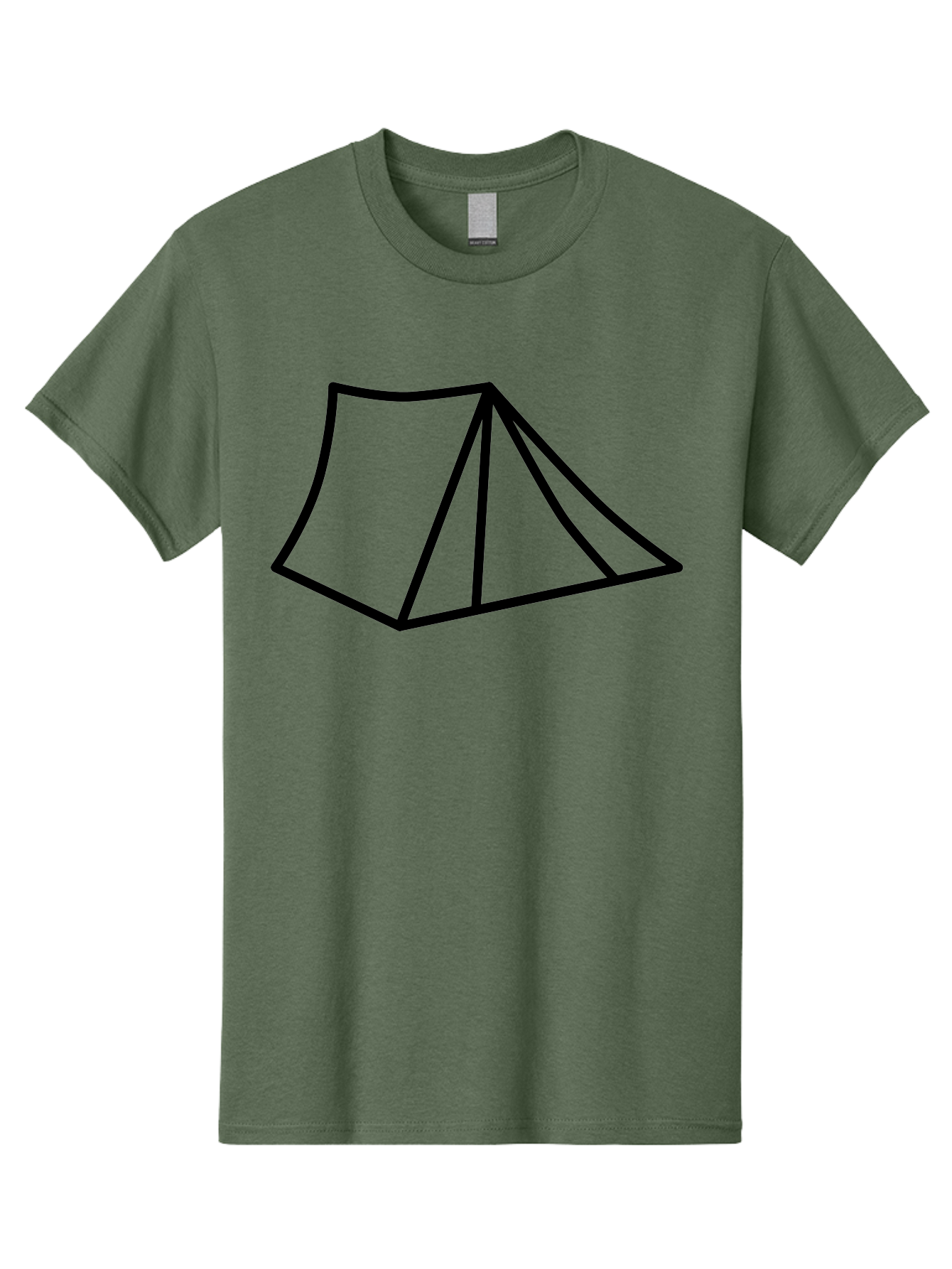 Tent-1 Men'S Graphic Tee, 100% Cotton, Comfortable Casual Summer Wear, Machine Washable, Camping Icon, Simple Tent, Minimalist Design, Black Outline, Outdoor Adventure, Tent Illustration, Camping Symbol, Wilderness Getaway -  Aaa211