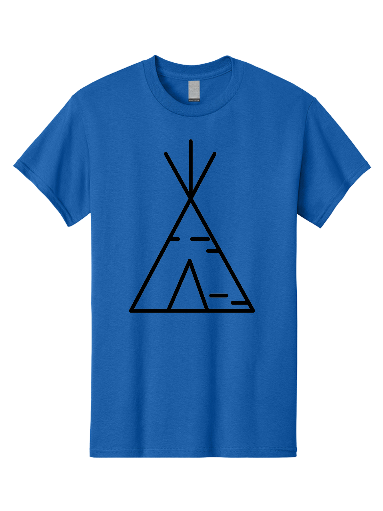 Tent-2 Men'S Graphic Tee, 100% Cotton, Comfortable Casual Summer Wear, Machine Washable, Teepee Icon, Camping Symbol, Minimalist Design, Tribal Inspiration, Simple Lines, Geometric Shape, Outdoor Adventure, Black Outline -  Aaa212