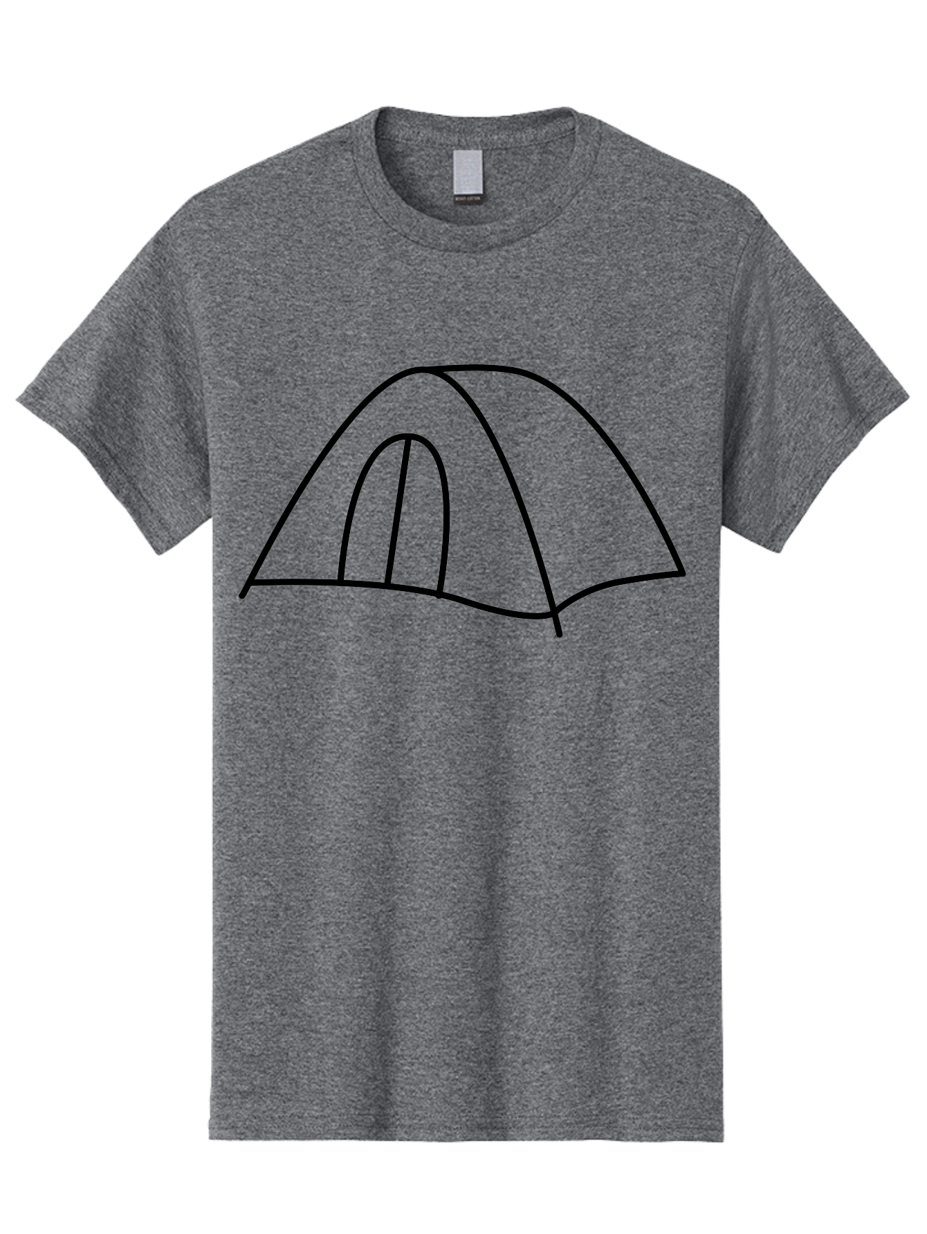 Tent-3 Men'S Graphic Tee, 100% Cotton, Comfortable Casual Summer Wear, Machine Washable, Simple Tent, Camping, Outdoor Adventure, Minimalist Design, Simple Lines, Black Outline, Shelter, Wilderness, Travel, Outdoor Recreation, -  Aaa213