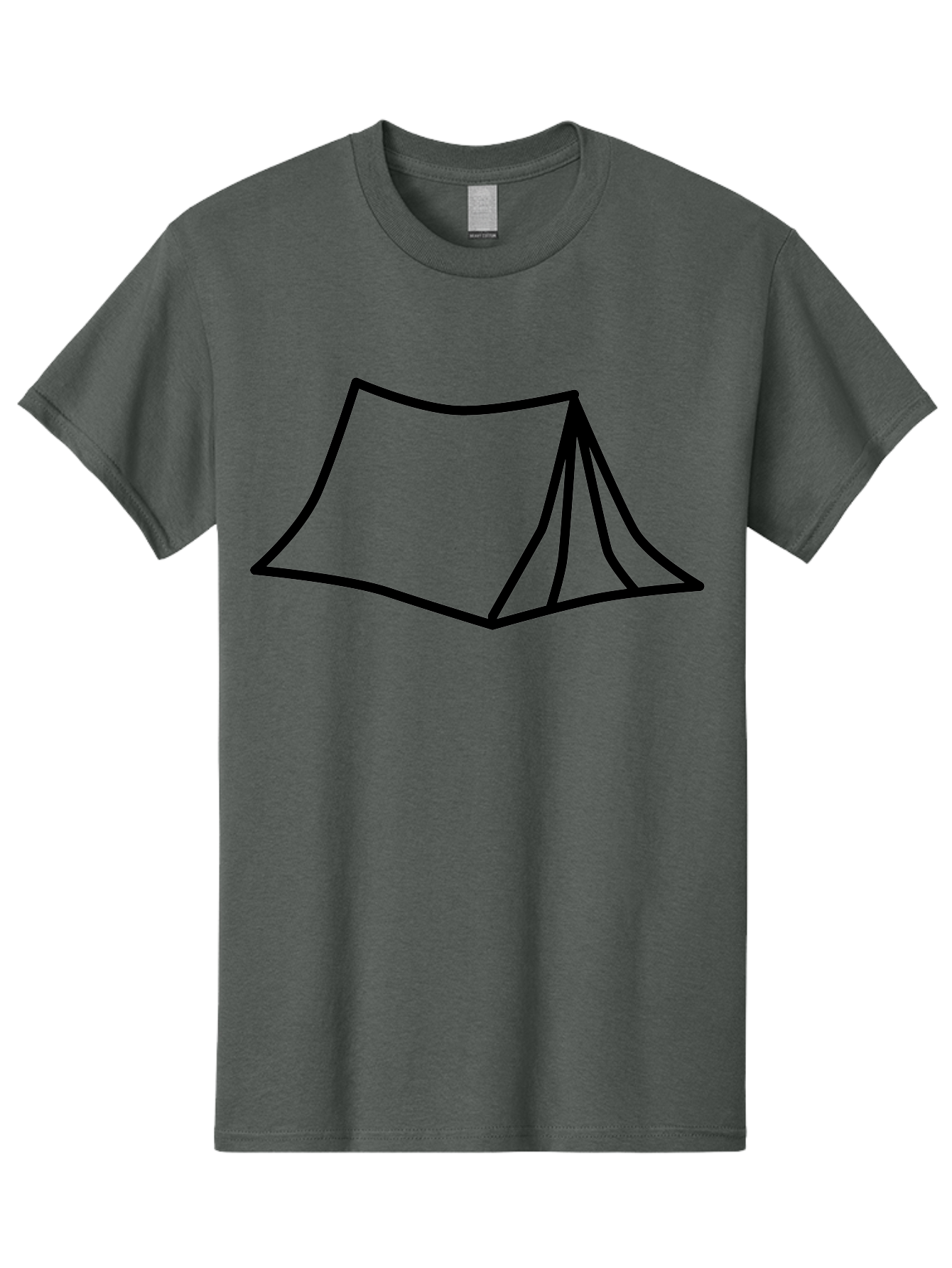 Tent-4 Men'S Graphic Tee, 100% Cotton, Comfortable Casual Summer Wear, Machine Washable, Simple Tent Illustration, Minimalist Design, Camping Symbol, Outdoor Adventure, Black Outline, Graphic Icon, Simple Shape -  Aaa214