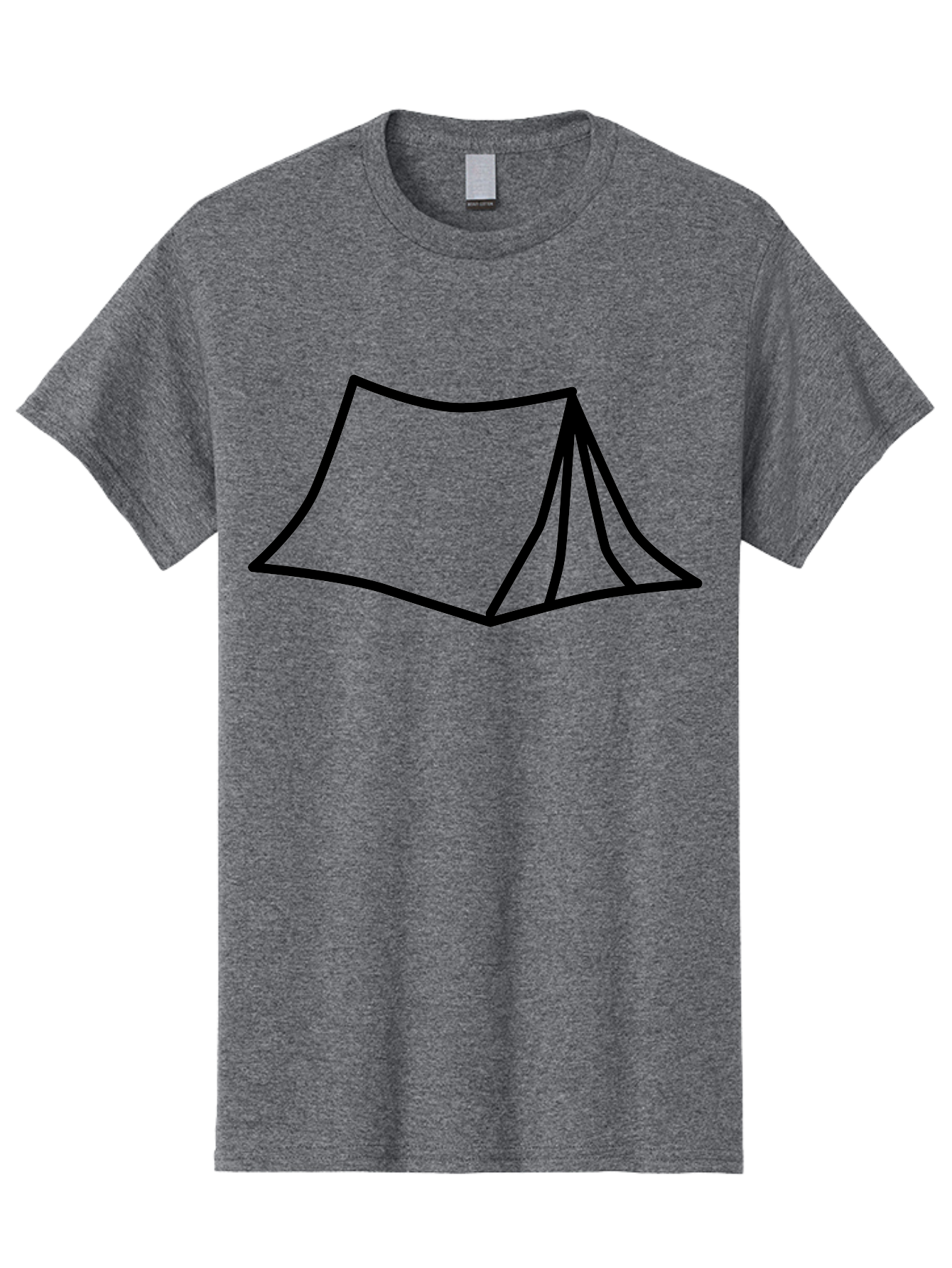 Tent-4 Men'S Graphic Tee, 100% Cotton, Comfortable Casual Summer Wear, Machine Washable, Simple Tent Illustration, Minimalist Design, Camping Symbol, Outdoor Adventure, Black Outline, Graphic Icon, Simple Shape -  Aaa214