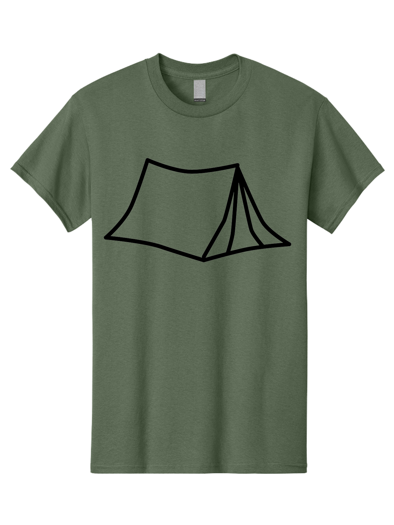 Tent-4 Men'S Graphic Tee, 100% Cotton, Comfortable Casual Summer Wear, Machine Washable, Simple Tent Illustration, Minimalist Design, Camping Symbol, Outdoor Adventure, Black Outline, Graphic Icon, Simple Shape -  Aaa214