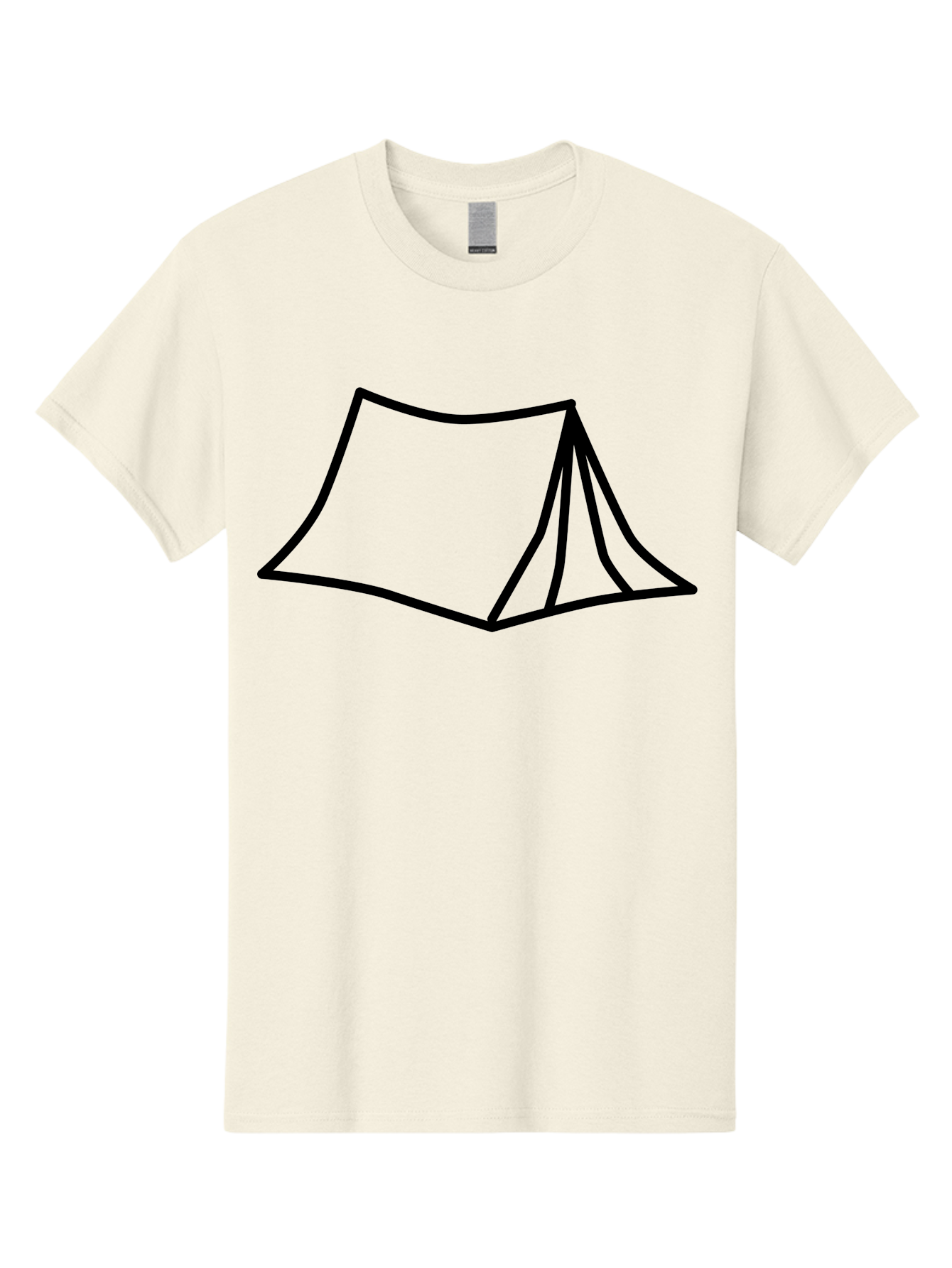 Tent-4 Men'S Graphic Tee, 100% Cotton, Comfortable Casual Summer Wear, Machine Washable, Simple Tent Illustration, Minimalist Design, Camping Symbol, Outdoor Adventure, Black Outline, Graphic Icon, Simple Shape -  Aaa214