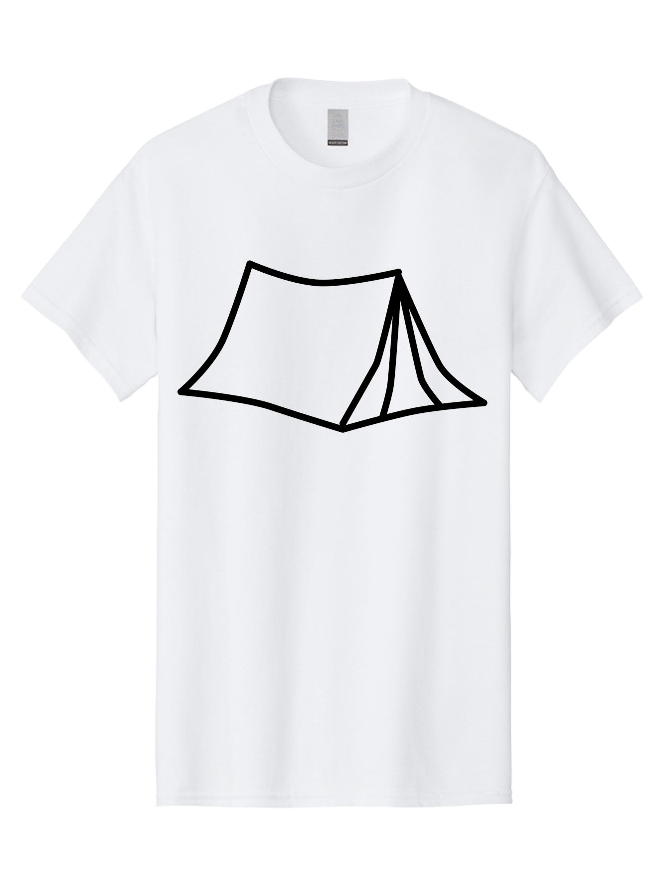 Tent-4 Men'S Graphic Tee, 100% Cotton, Comfortable Casual Summer Wear, Machine Washable, Simple Tent Illustration, Minimalist Design, Camping Symbol, Outdoor Adventure, Black Outline, Graphic Icon, Simple Shape -  Aaa214