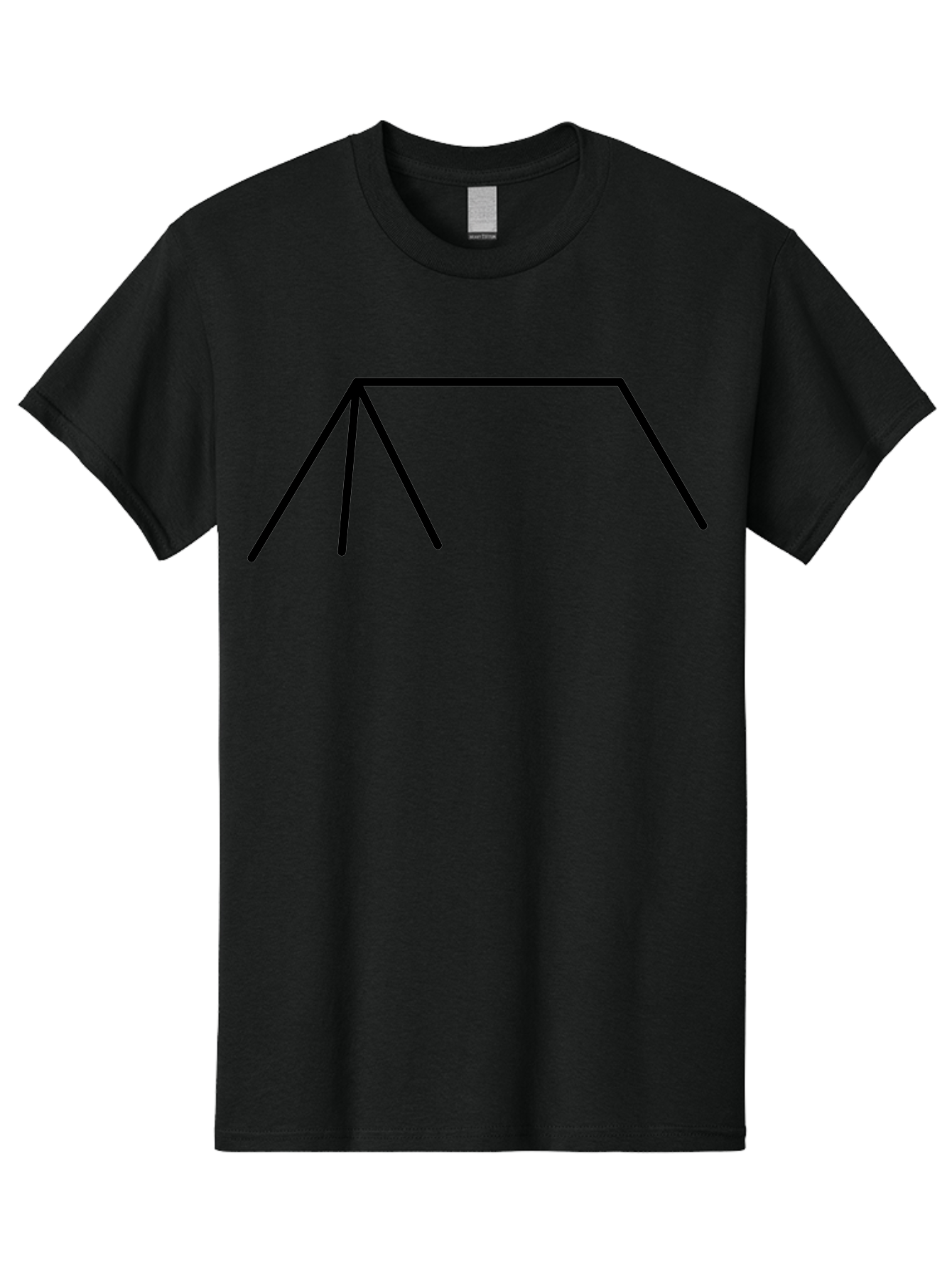 Tent-Icon Men'S Graphic Tee, 100% Cotton, Comfortable Casual Summer Wear, Machine Washable, Simple House Outline, Minimalist Design, Black Lines, Geometric Shapes, Modern Architecture, House Icon, Simple Home -  Aaa216