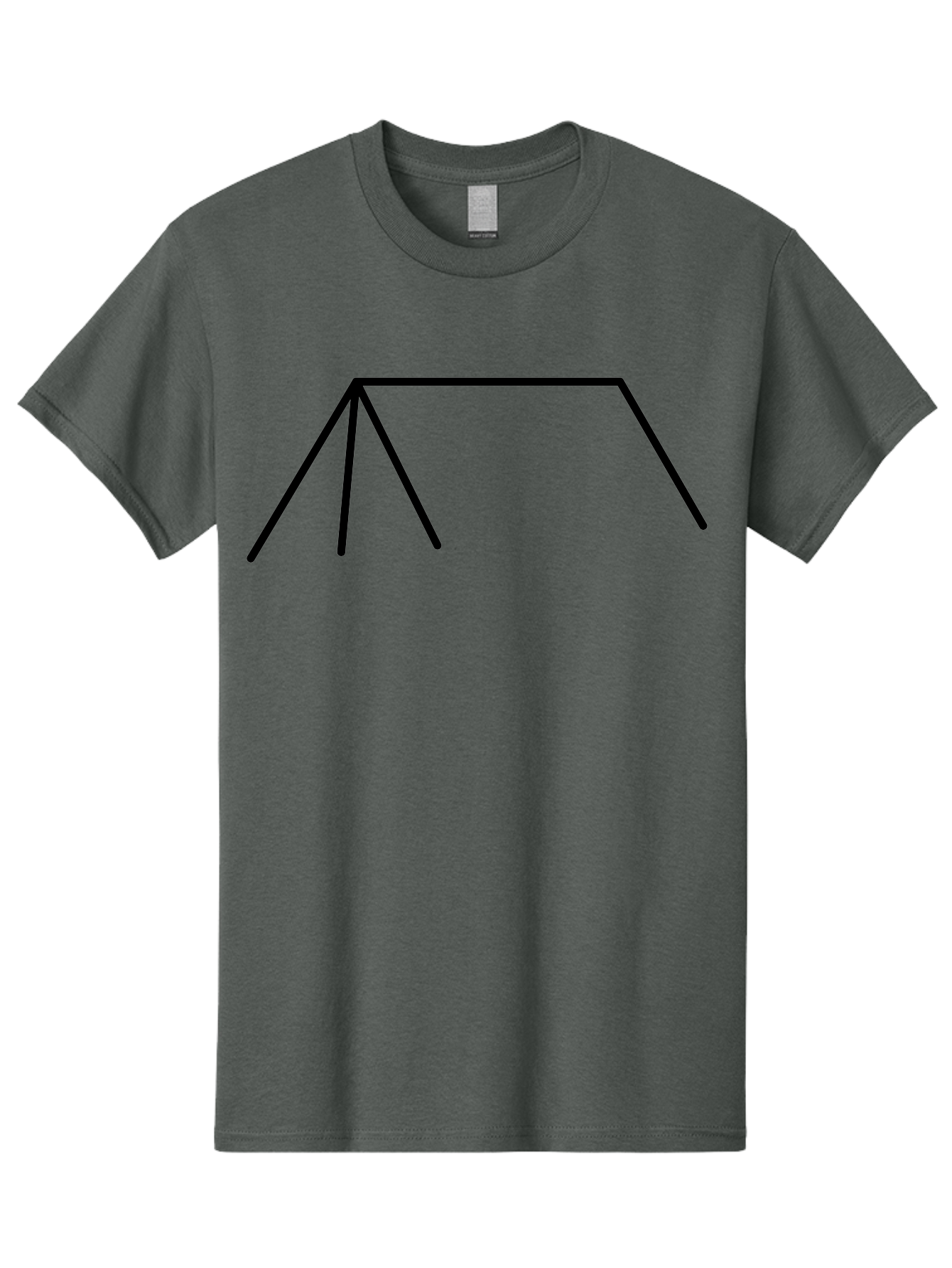 Tent-Icon Men'S Graphic Tee, 100% Cotton, Comfortable Casual Summer Wear, Machine Washable, Simple House Outline, Minimalist Design, Black Lines, Geometric Shapes, Modern Architecture, House Icon, Simple Home -  Aaa216