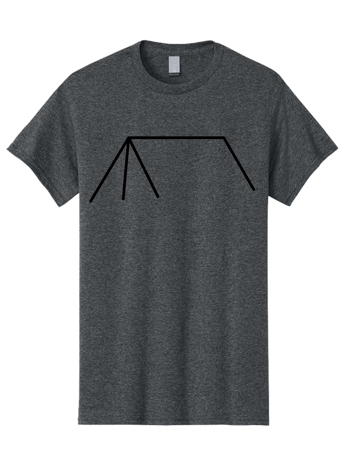 Tent-Icon Men'S Graphic Tee, 100% Cotton, Comfortable Casual Summer Wear, Machine Washable, Simple House Outline, Minimalist Design, Black Lines, Geometric Shapes, Modern Architecture, House Icon, Simple Home -  Aaa216
