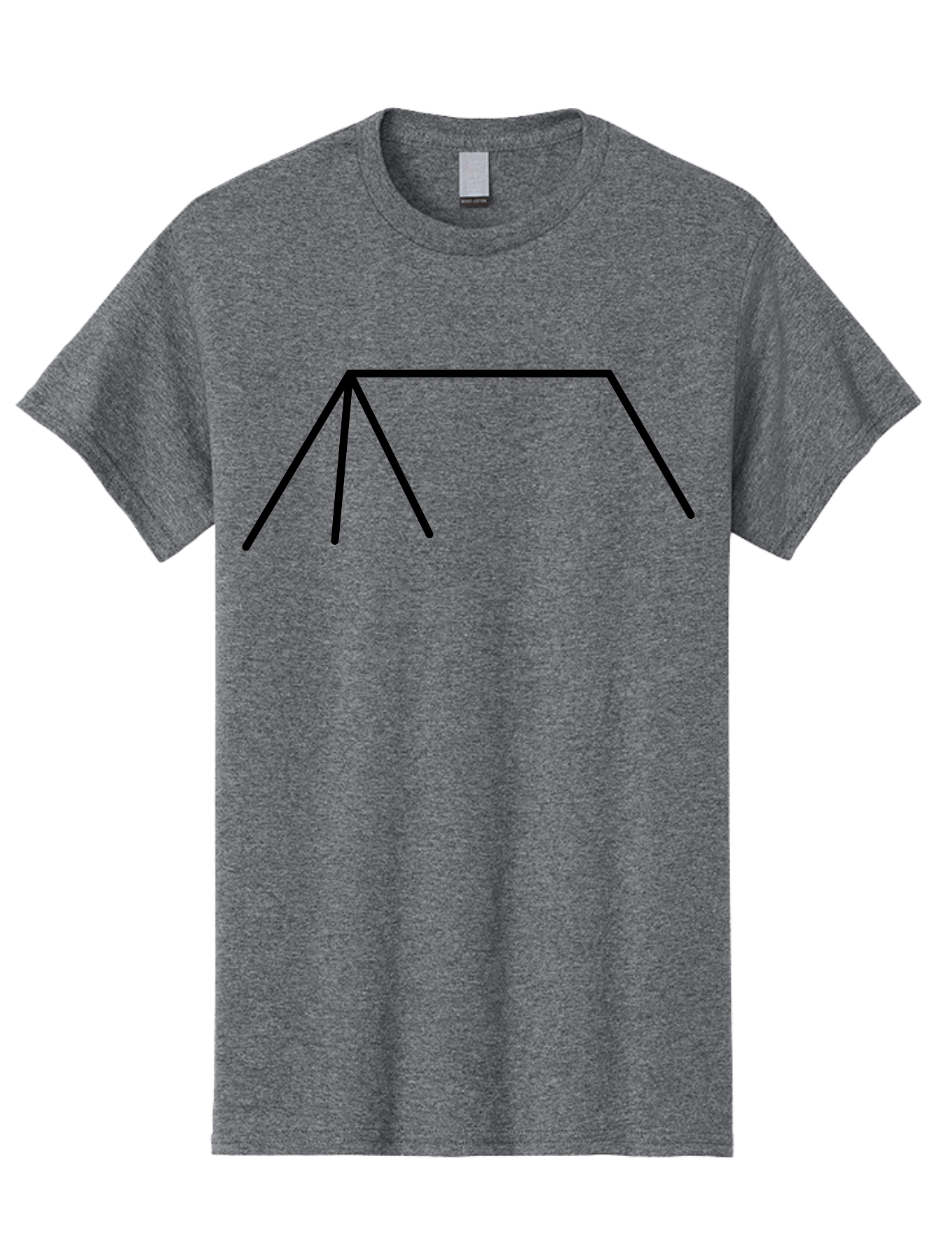 Tent-Icon Men'S Graphic Tee, 100% Cotton, Comfortable Casual Summer Wear, Machine Washable, Simple House Outline, Minimalist Design, Black Lines, Geometric Shapes, Modern Architecture, House Icon, Simple Home -  Aaa216