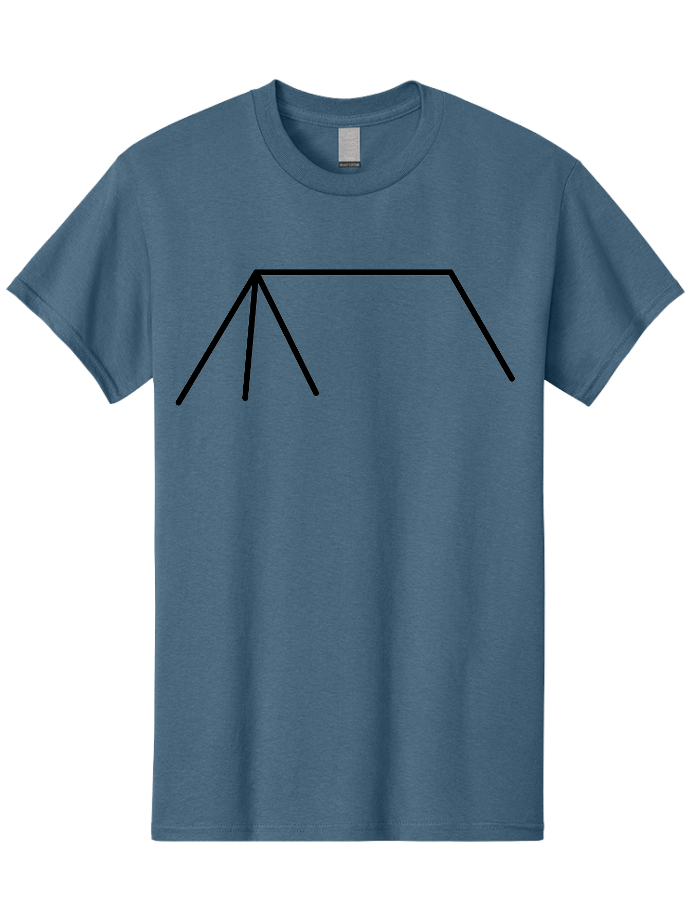 Tent-Icon Men'S Graphic Tee, 100% Cotton, Comfortable Casual Summer Wear, Machine Washable, Simple House Outline, Minimalist Design, Black Lines, Geometric Shapes, Modern Architecture, House Icon, Simple Home -  Aaa216