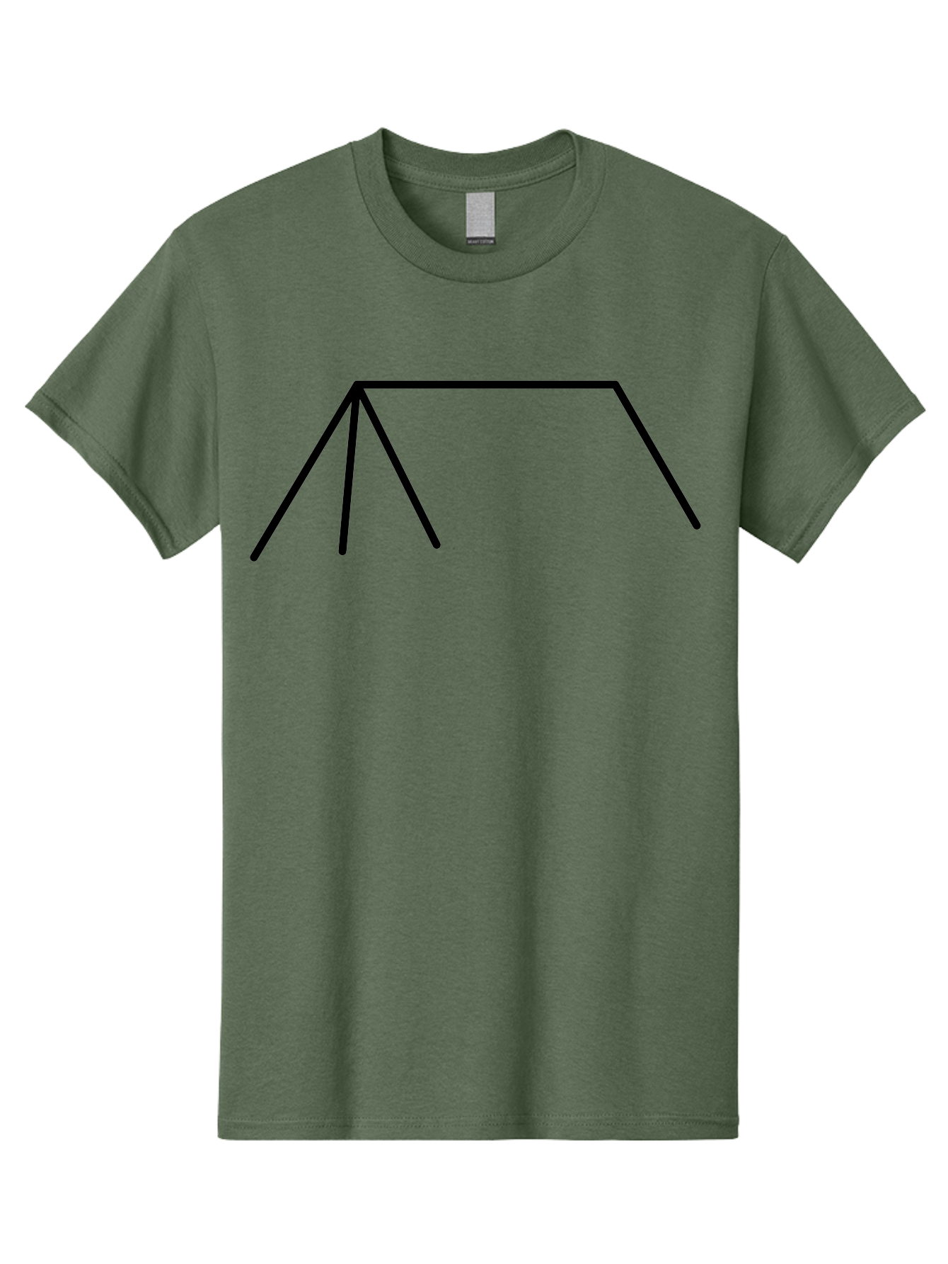 Tent-Icon Men'S Graphic Tee, 100% Cotton, Comfortable Casual Summer Wear, Machine Washable, Simple House Outline, Minimalist Design, Black Lines, Geometric Shapes, Modern Architecture, House Icon, Simple Home -  Aaa216
