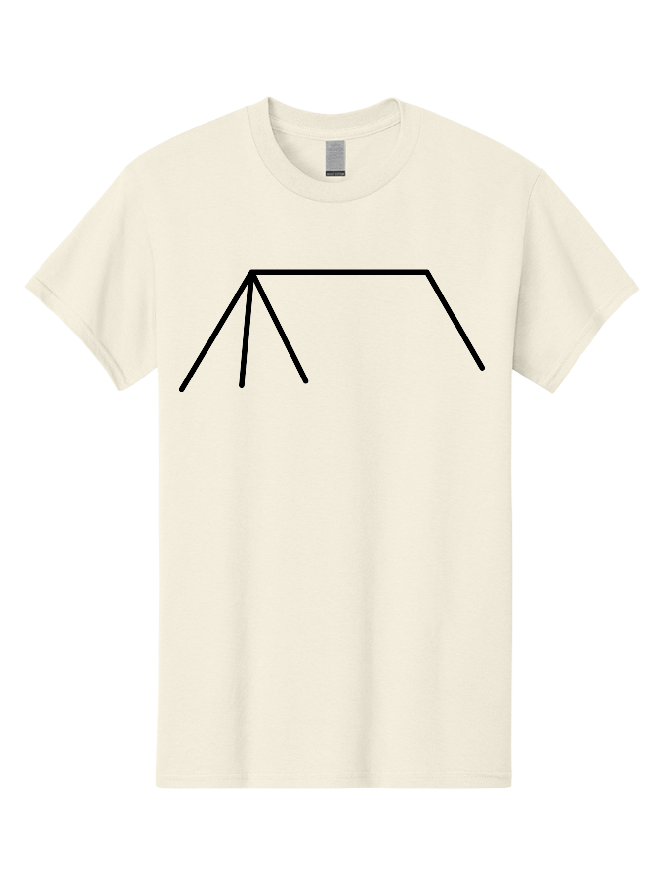 Tent-Icon Men'S Graphic Tee, 100% Cotton, Comfortable Casual Summer Wear, Machine Washable, Simple House Outline, Minimalist Design, Black Lines, Geometric Shapes, Modern Architecture, House Icon, Simple Home -  Aaa216