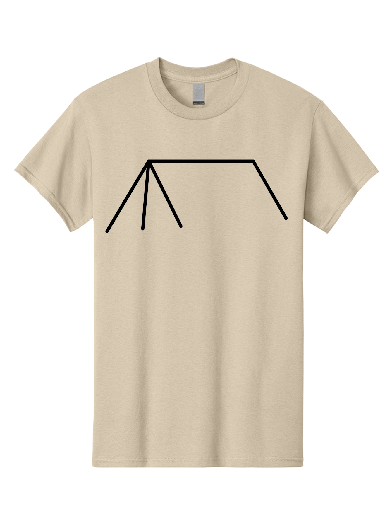 Tent-Icon Men'S Graphic Tee, 100% Cotton, Comfortable Casual Summer Wear, Machine Washable, Simple House Outline, Minimalist Design, Black Lines, Geometric Shapes, Modern Architecture, House Icon, Simple Home -  Aaa216