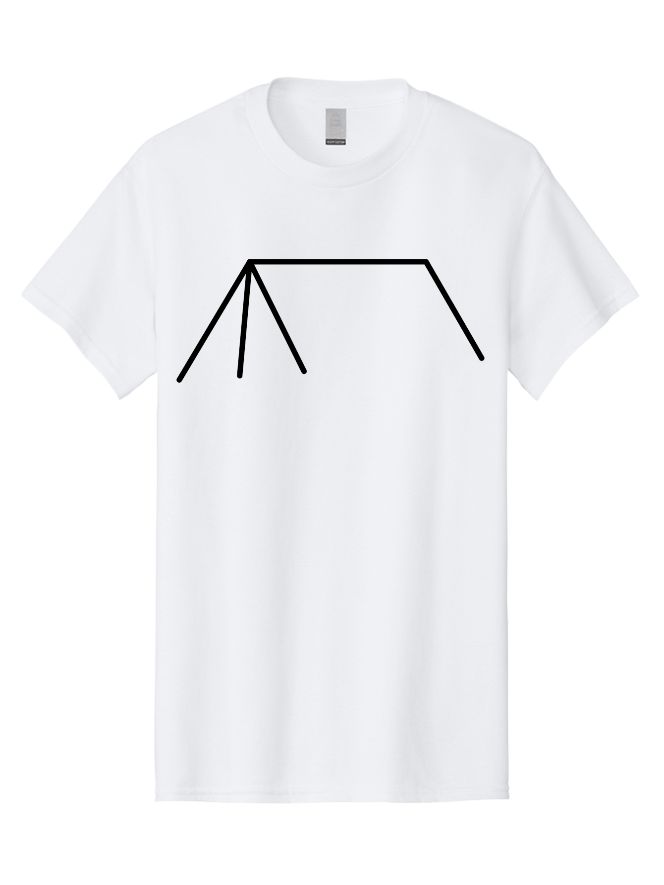 Tent-Icon Men'S Graphic Tee, 100% Cotton, Comfortable Casual Summer Wear, Machine Washable, Simple House Outline, Minimalist Design, Black Lines, Geometric Shapes, Modern Architecture, House Icon, Simple Home -  Aaa216