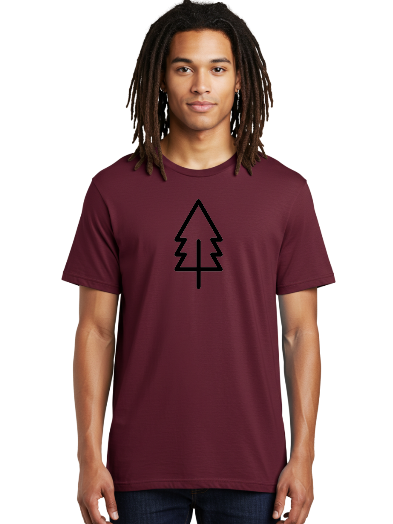 Tree-Logo-1 Men'S Graphic Tee, 100% Cotton, Comfortable Casual Summer Wear, Machine Washable, Tree Icon, Minimalist Design, Simple Tree, Forest Symbol, Eco Friendly Logo, Nature Graphic, Environmental Symbol, Simple Illustration -  Aaa221