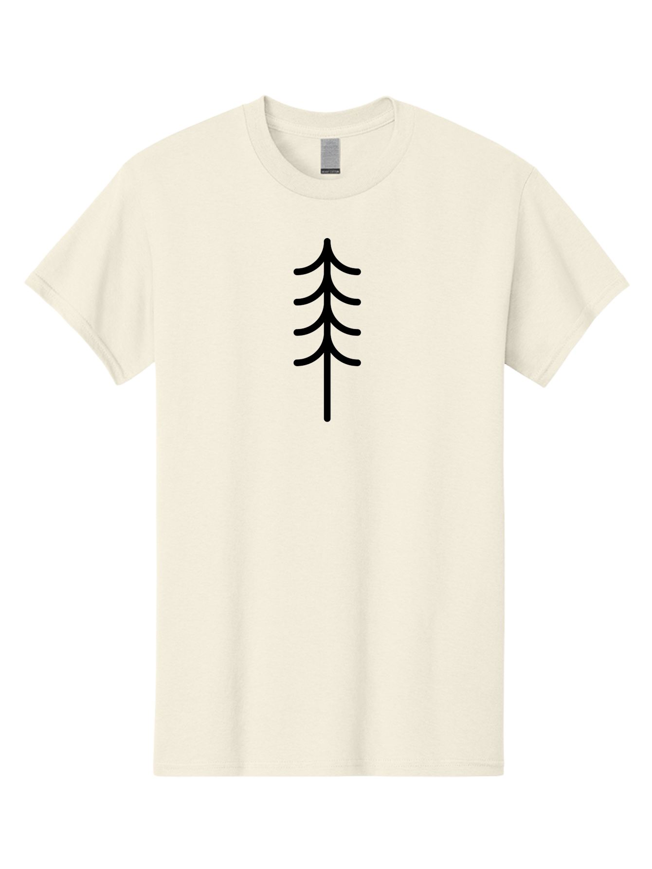 Tree-Silhouette Men'S Graphic Tee, 100% Cotton, Comfortable Casual Summer Wear, Machine Washable, Tree Silhouette, Black Tree, Minimalist Design, Simple Shape, Evergreen Tree, Stylized Tree, Forest Icon, Nature Symbol -  Aaa224